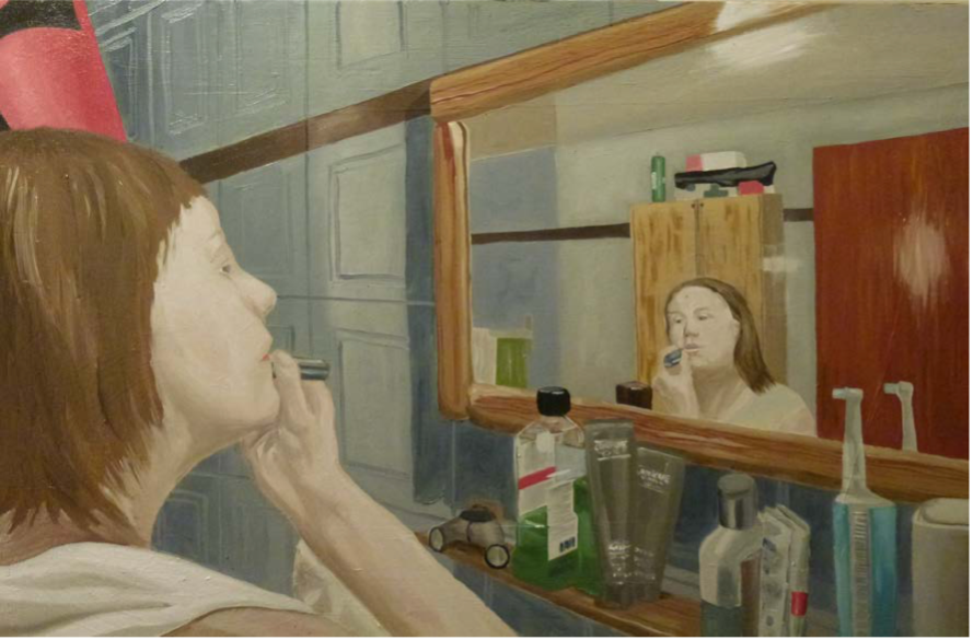 No banho 2, 2011, óleo sobre tela, 60x90 cm. Coleção de Canvas Atelier Hostel.