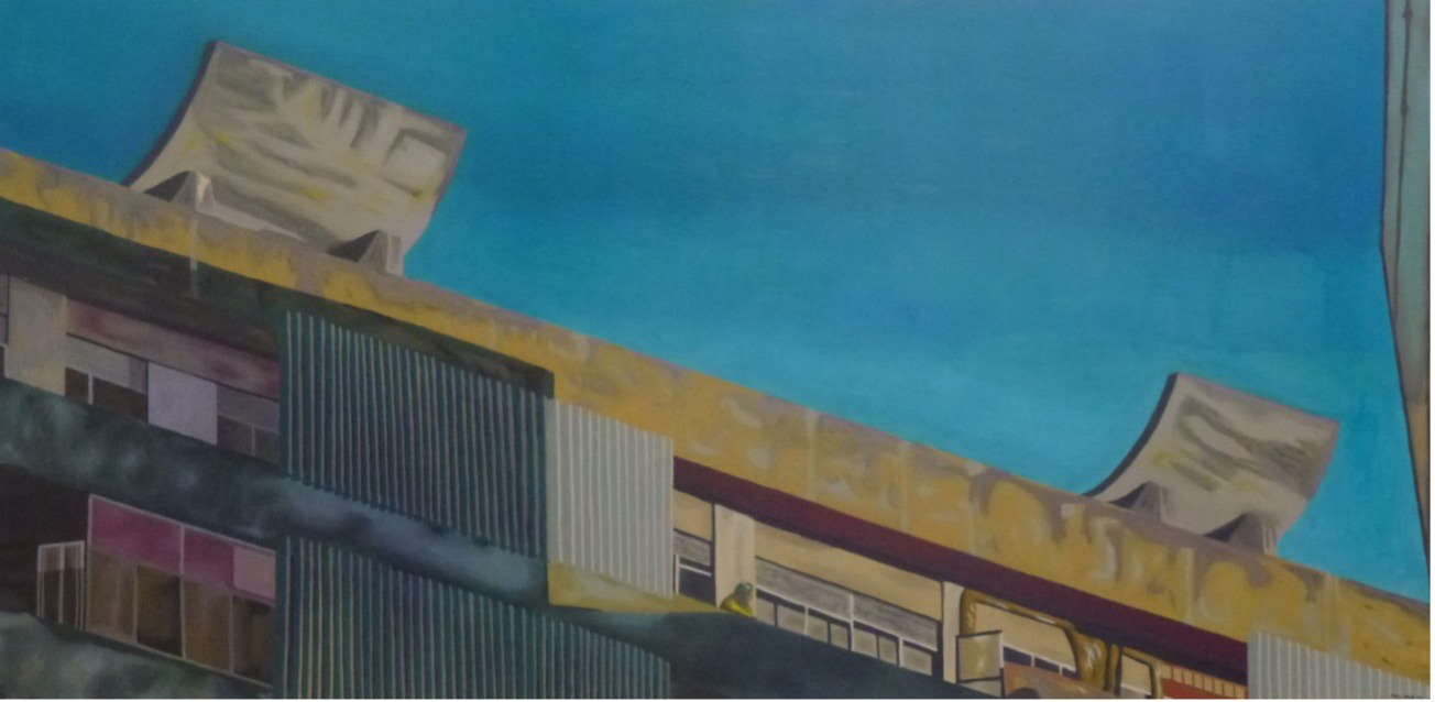 Uma Senhora na Varanda, óleo sobre tela, 100x200 cm, 2011. Coleção de Canvas Atelier Hostel.