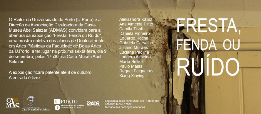 Flyer da exposição coletiva "Fresta, Fenda ou Ruído".