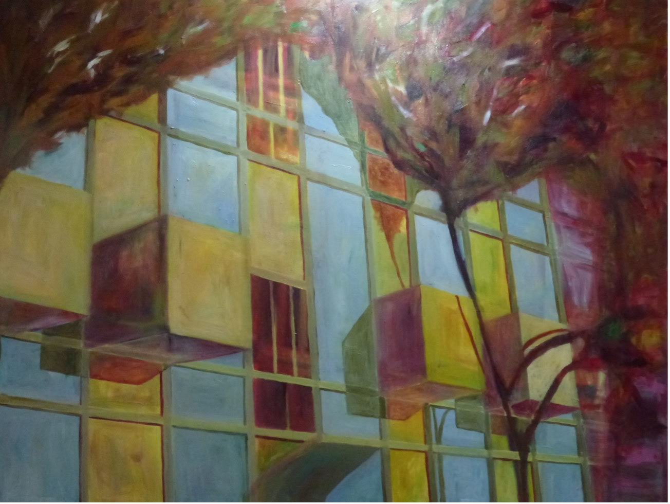 Na rua em Solidão, óleo sobre madeira, 95x126 cm, 2014. Coleção de Luís Cameirão Advogados.