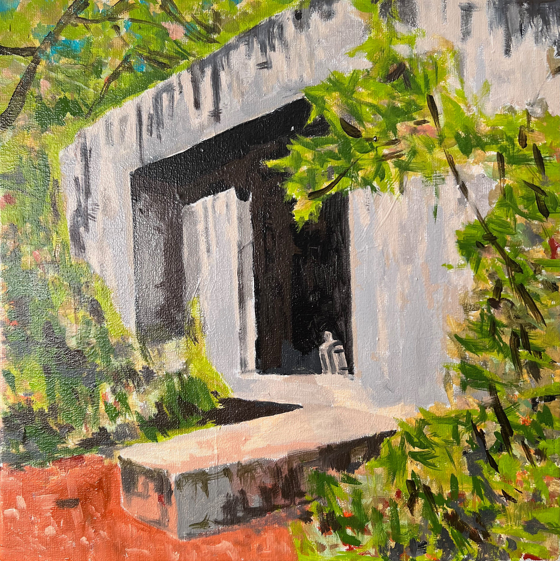 Entrada Velada, óleo sobre tela, 30x30cm., 2025. Coleção do Autor.