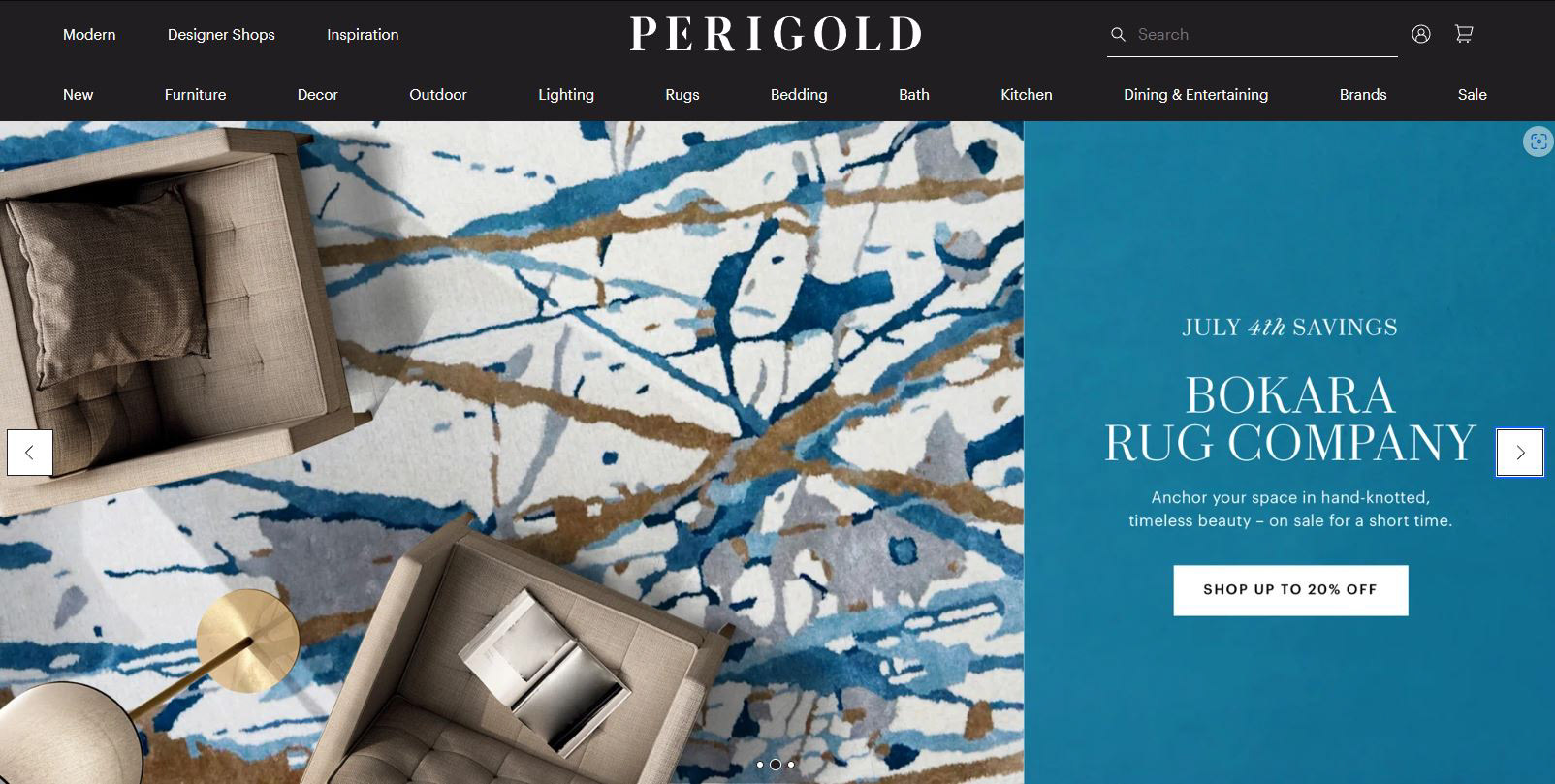 Rug mockup for a campaign on the Perigold website