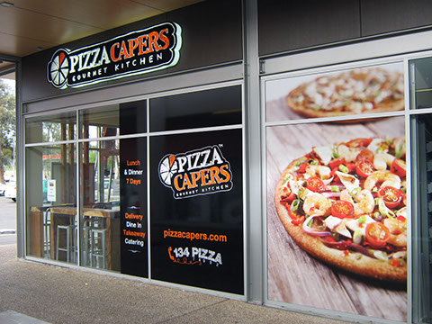 Pizza Capers shopfront branding