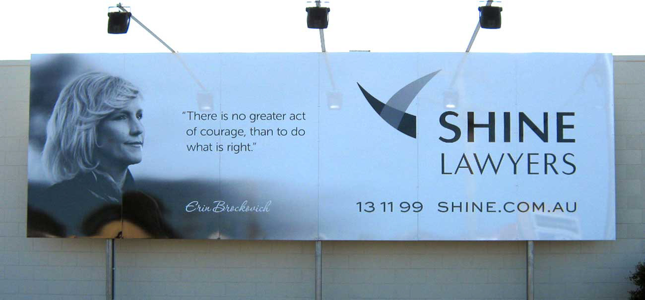 Shine Lawyers billboard