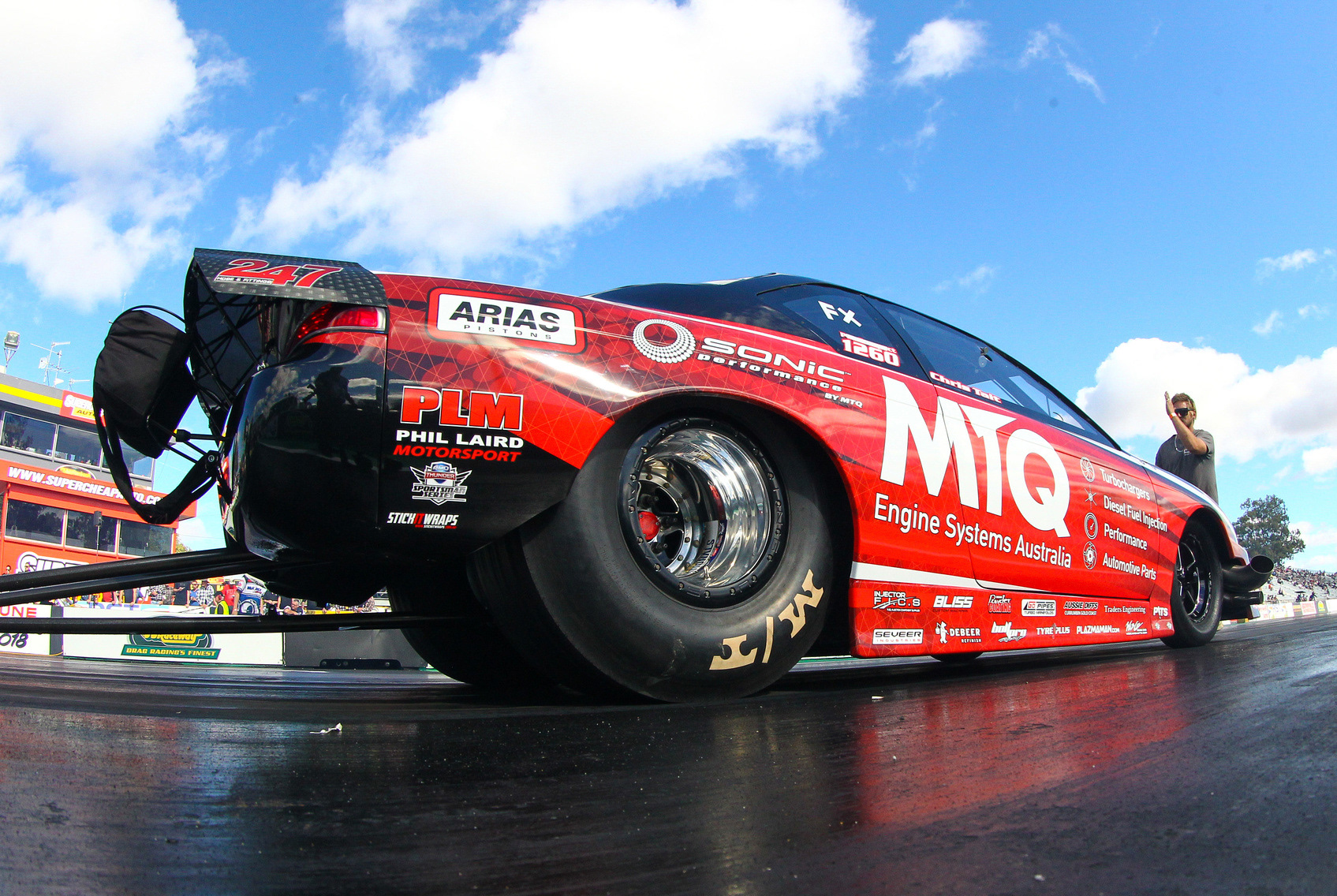 MTQ Engine Systems drag car wrap