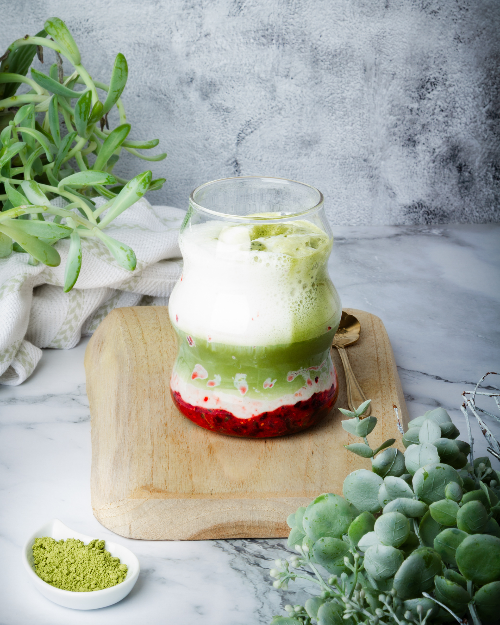 Matcha latte cassis