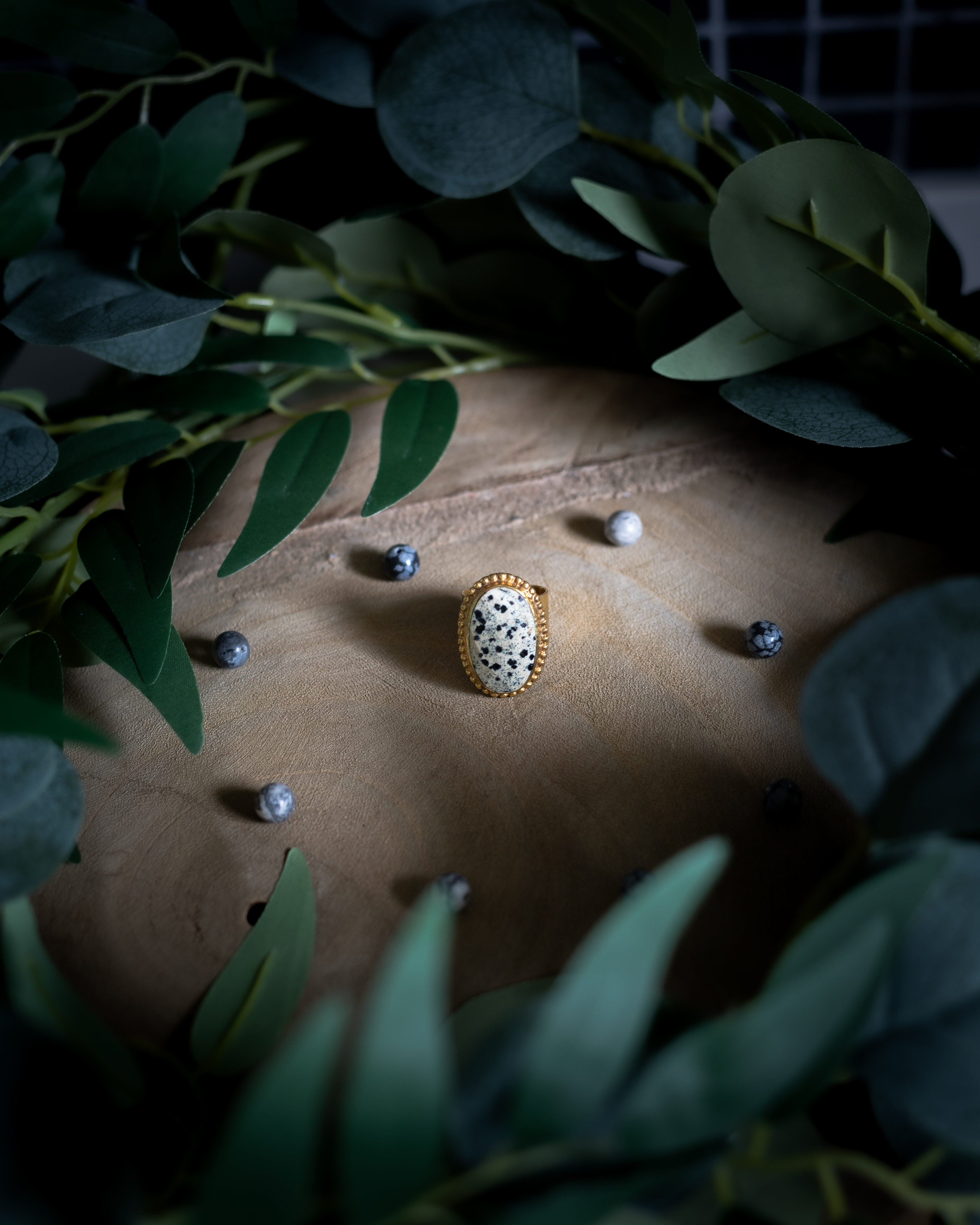 Bague Jaspe Dalmatien l'Atelier des Dames