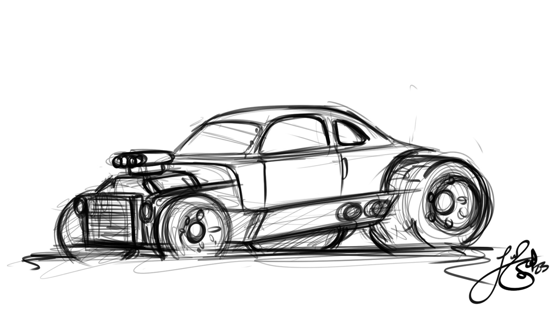FORD COUPE SKETCH | Adobe Photoshop | 2023