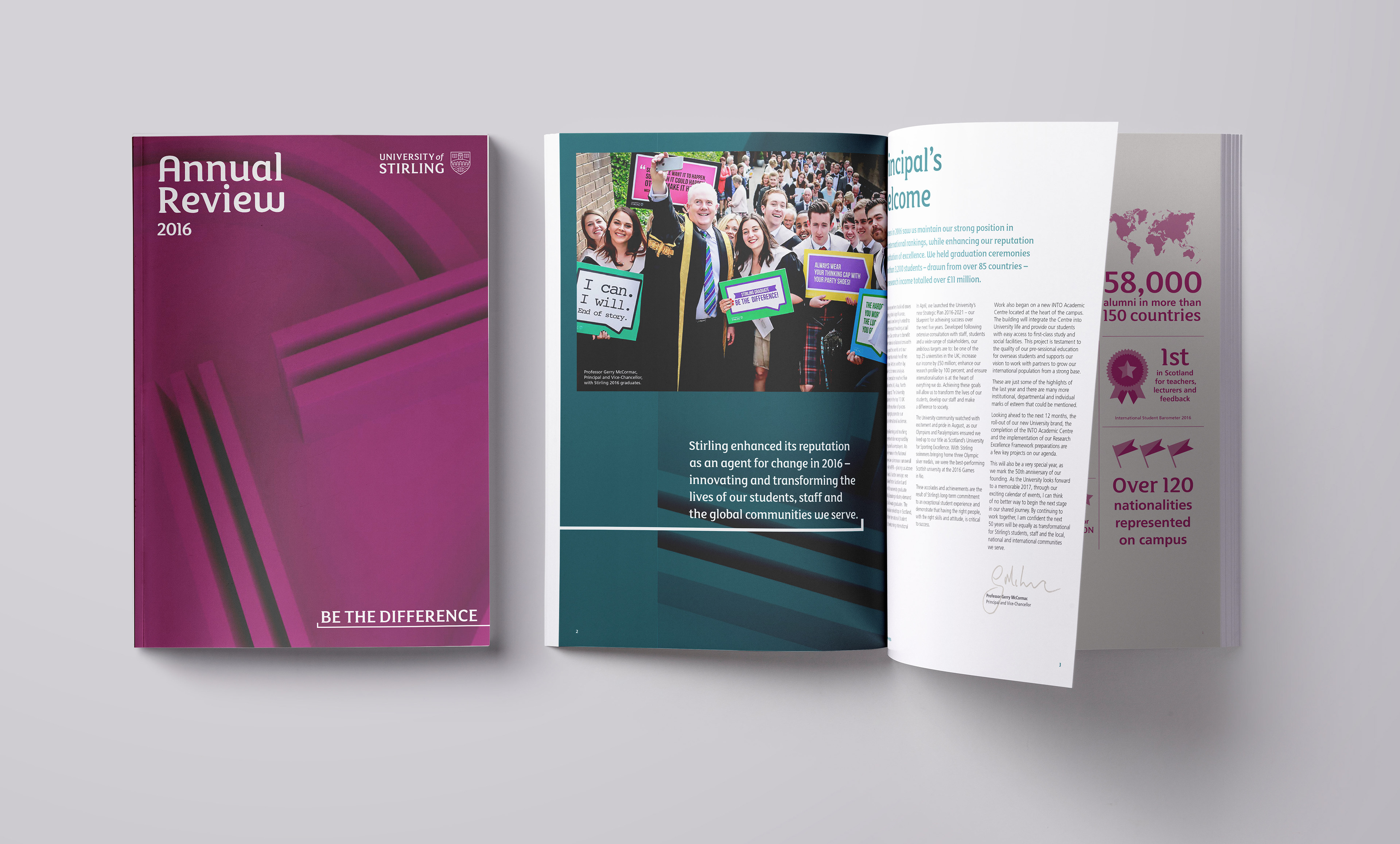 Creative Artwork for the University of Stirling Annual Report 2016