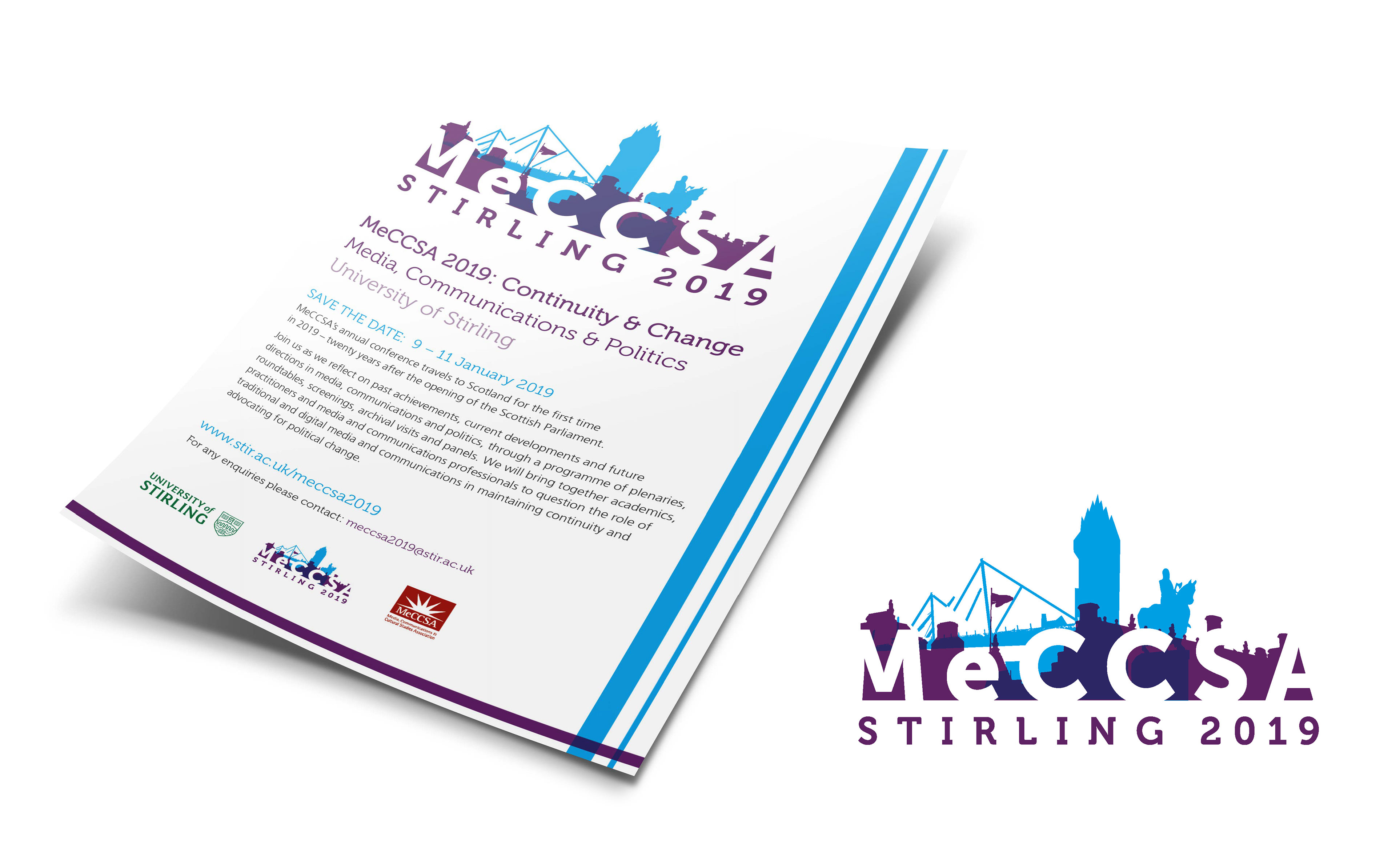 MeCCSA Conference branding and leaflet