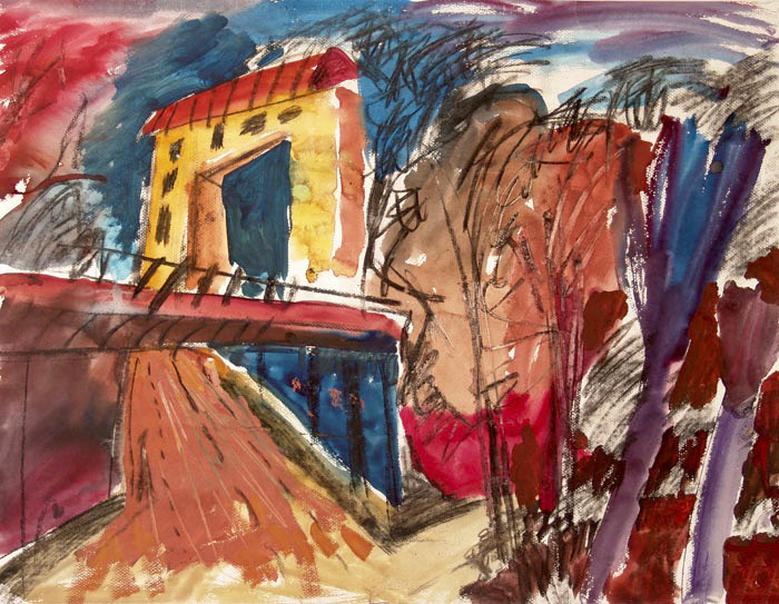 50x70 cm, Acryl, Kohle auf Papier, 1997