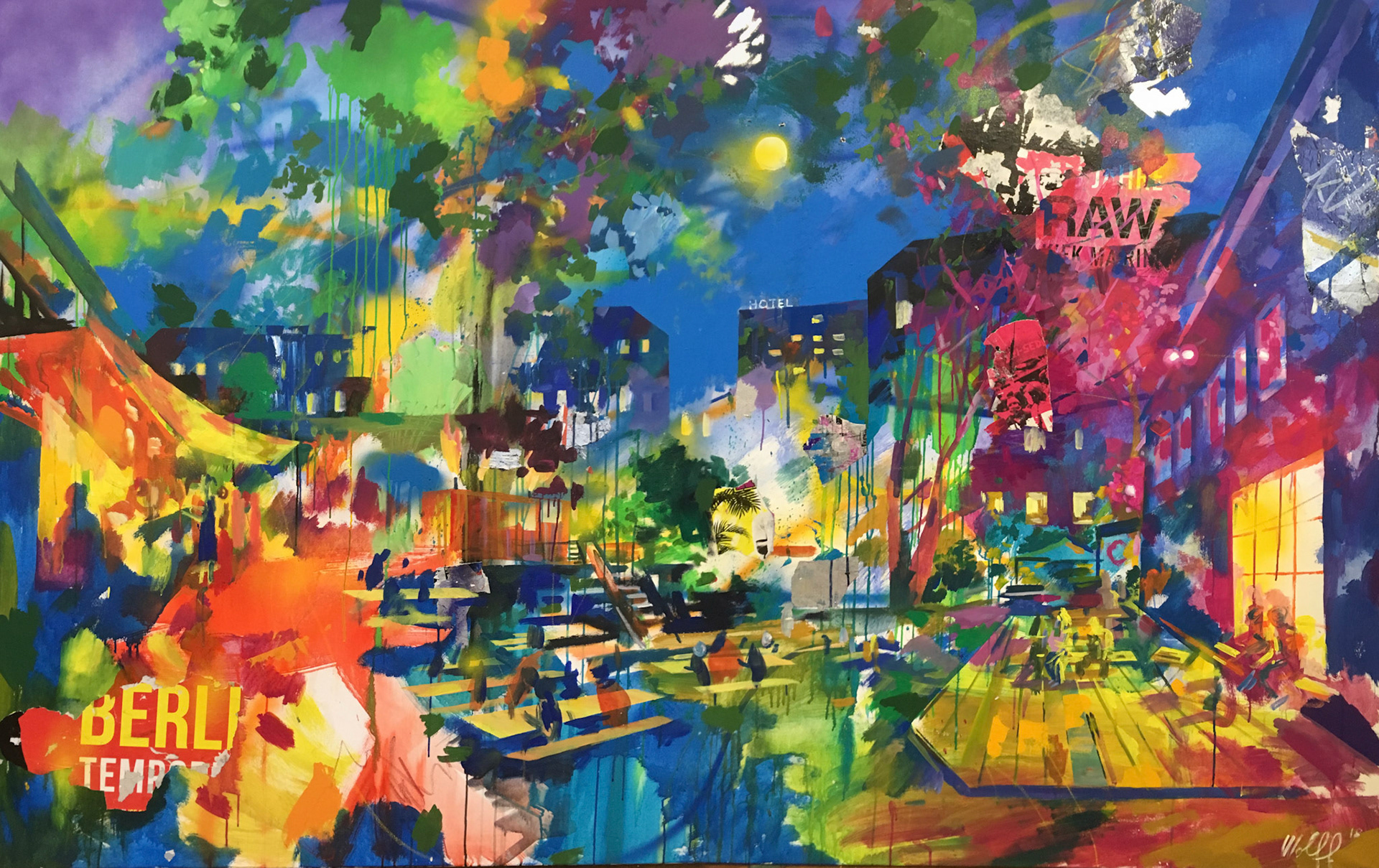 Acryl und Collage auf Leinwand, 2019, 150 x 230 cm