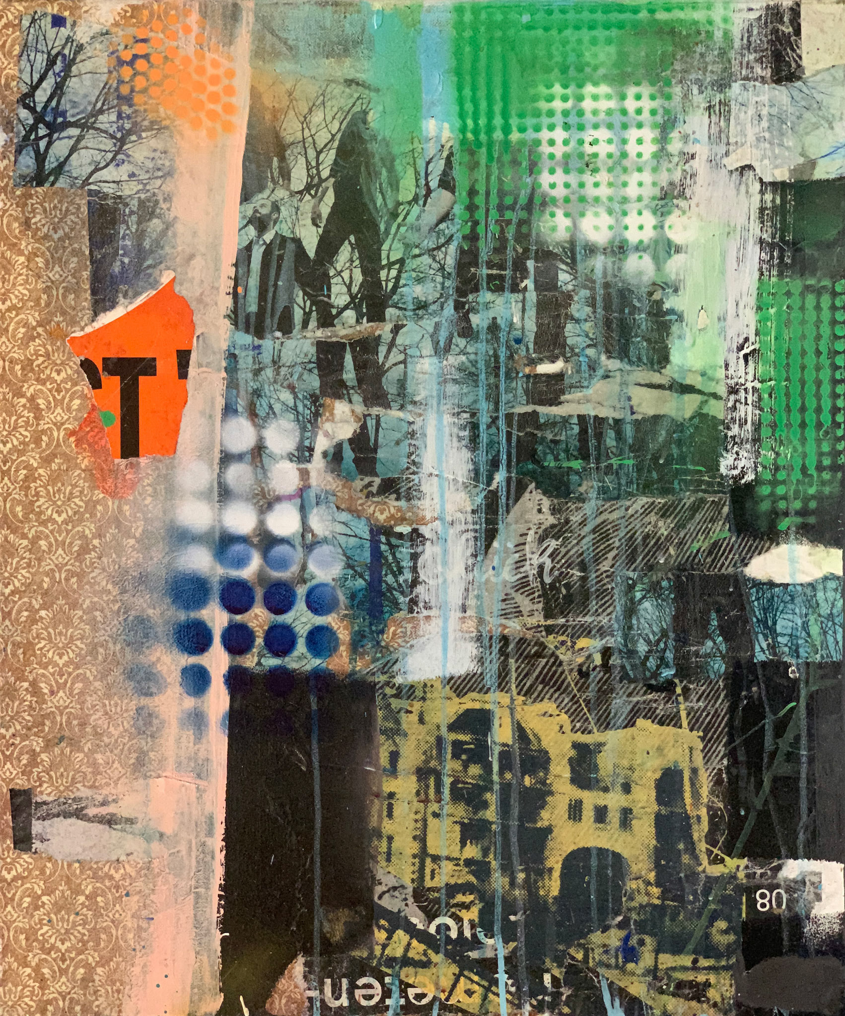 2021, Acryl  und Collage auf Leinwand