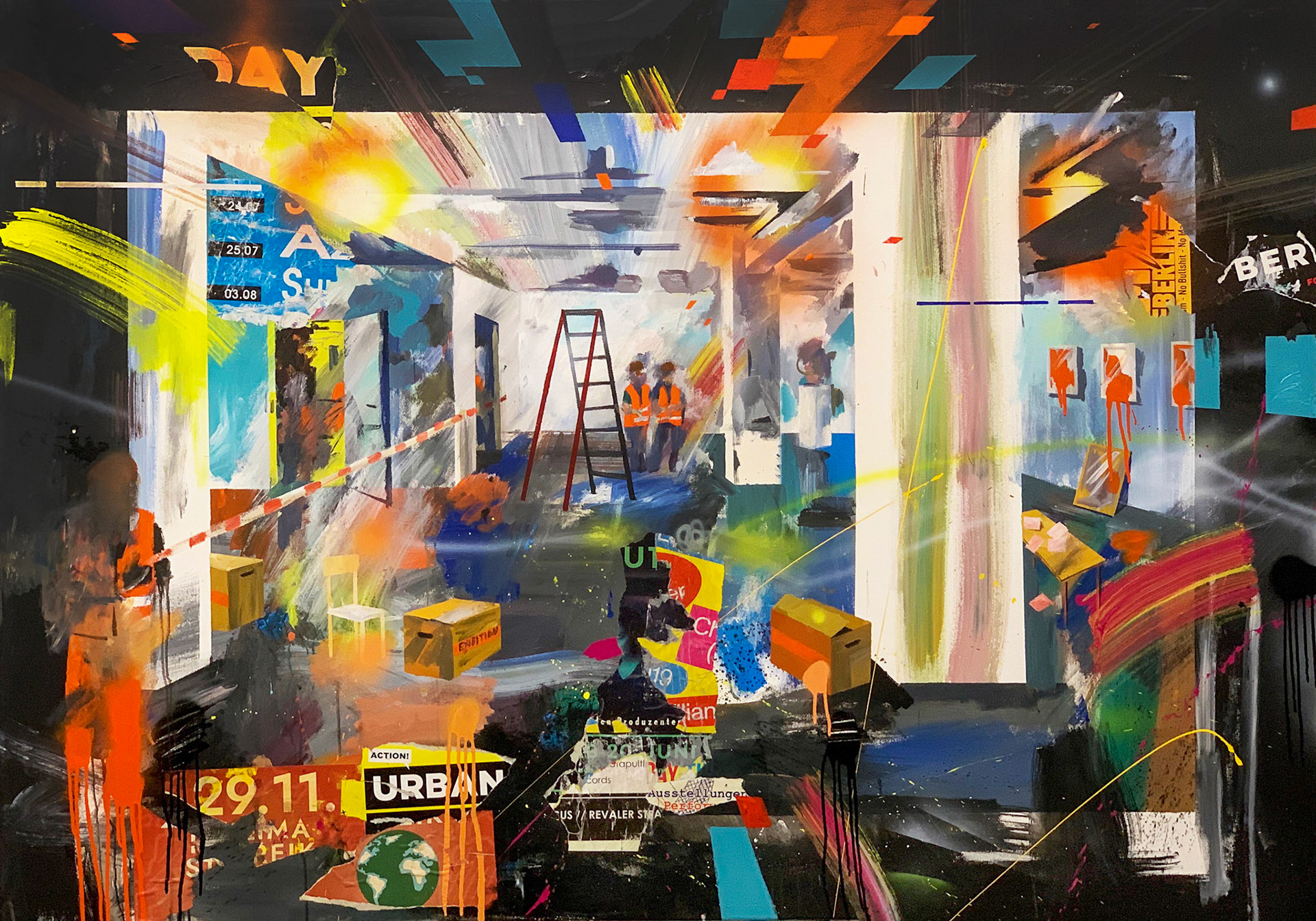 140 x 200 cm, Acryl und Collage auf Leinwand, 2020