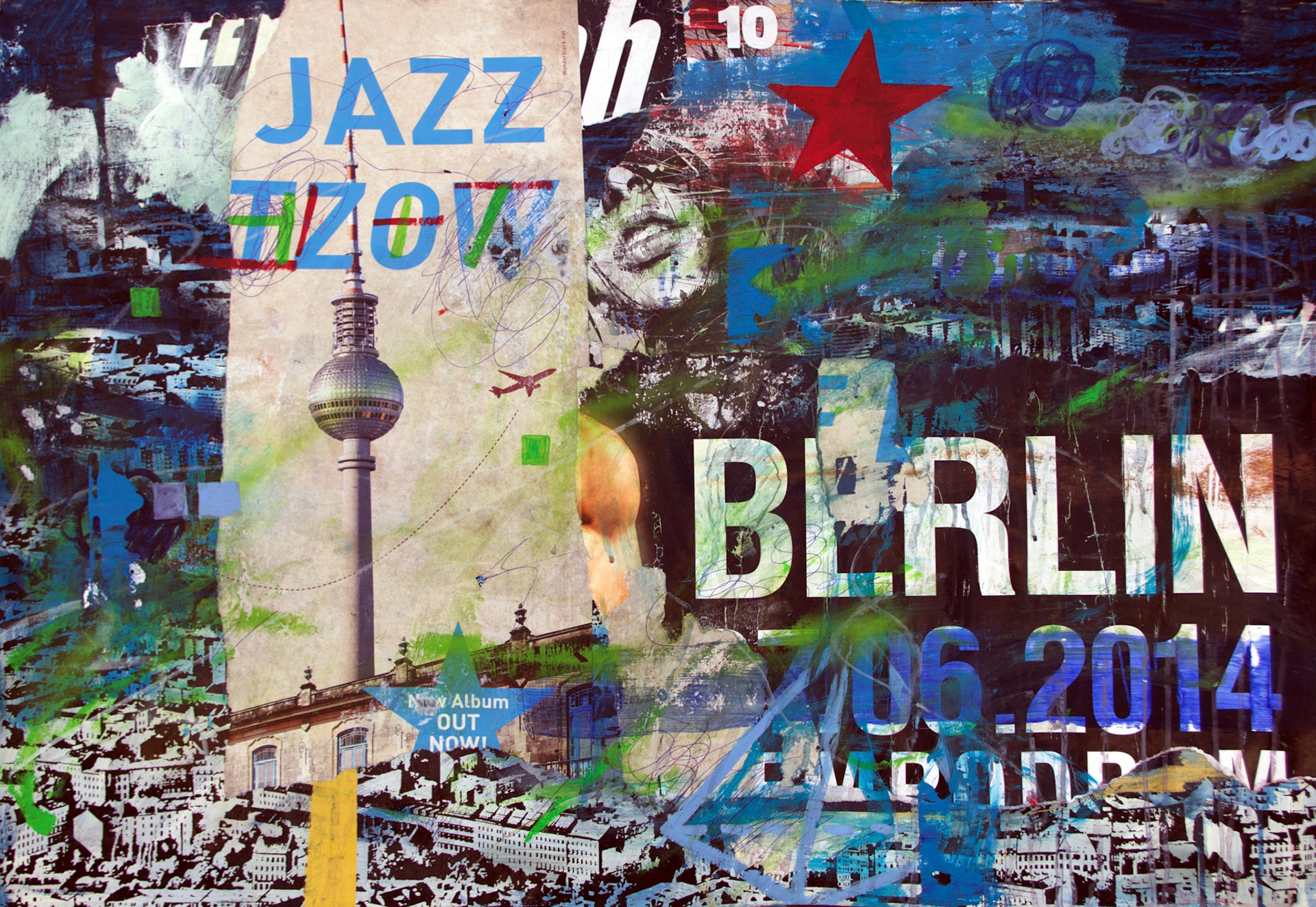 Acryl, Siebdruck und Collage auf Papier, 2014