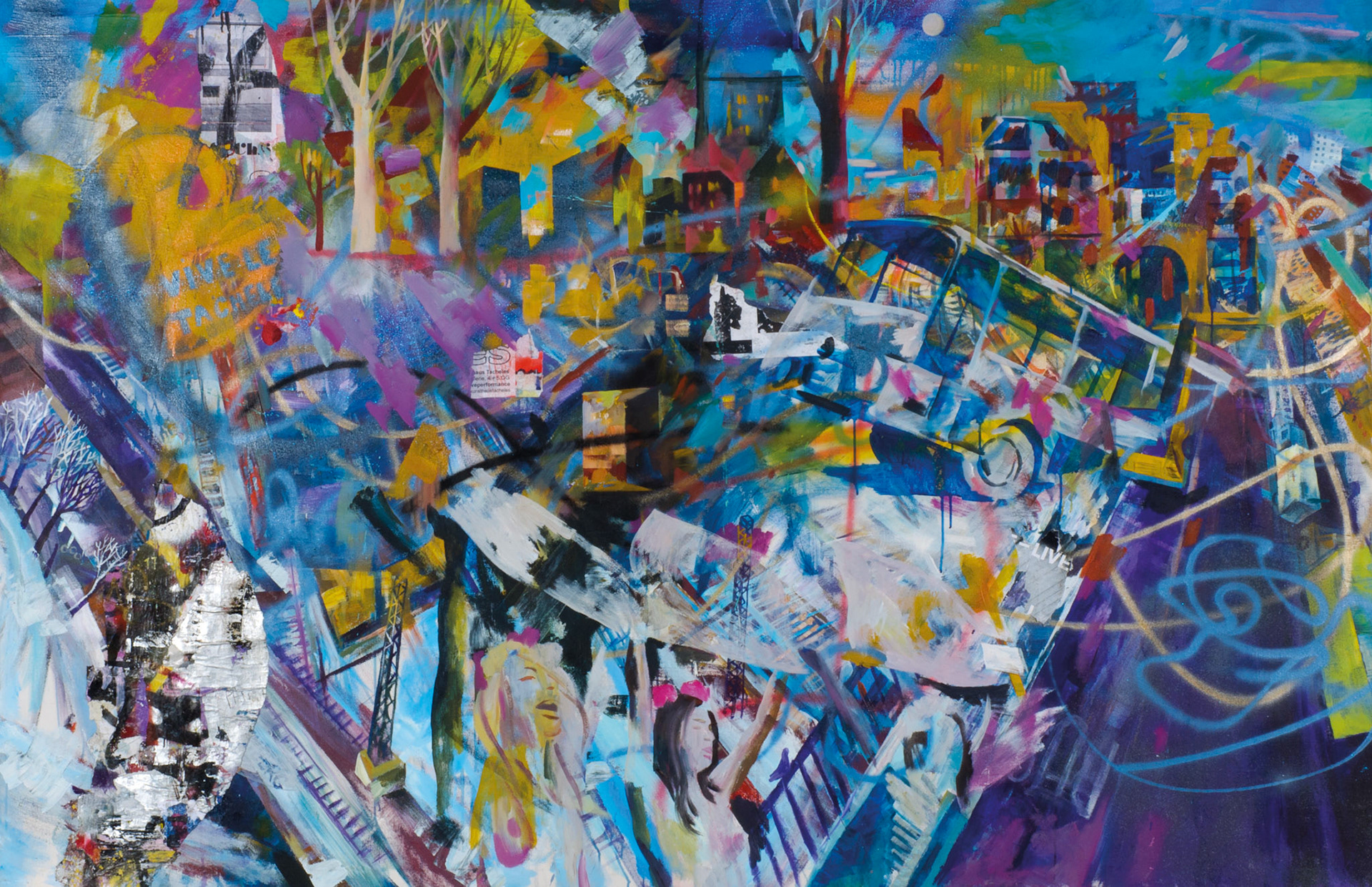 160 x 230 cm, Acryl und Mischtechnik auf Leinwand