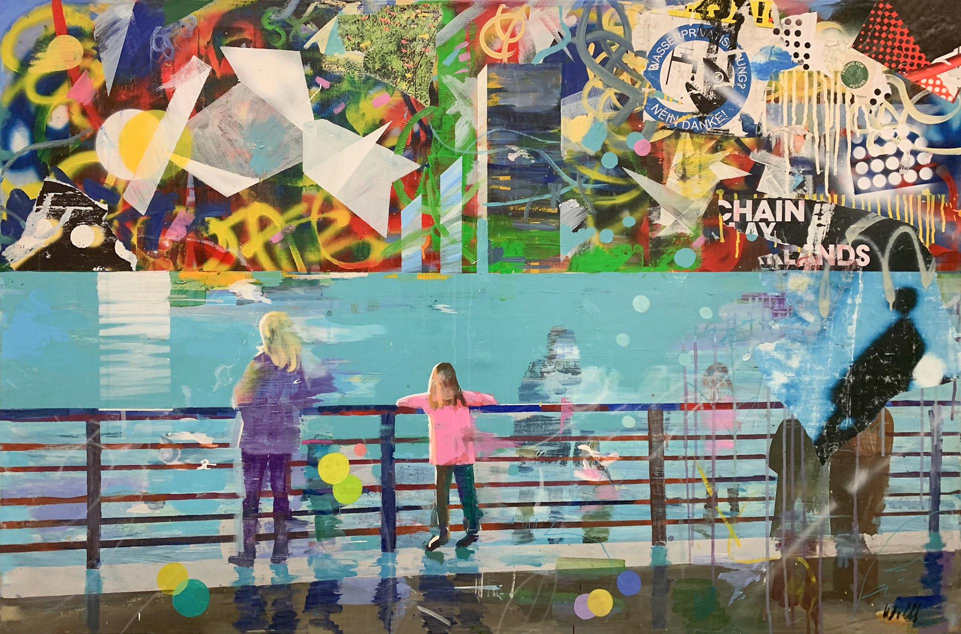 150 x 100 cm, Acryl und Mischtechnik auf Leinwand, 2019