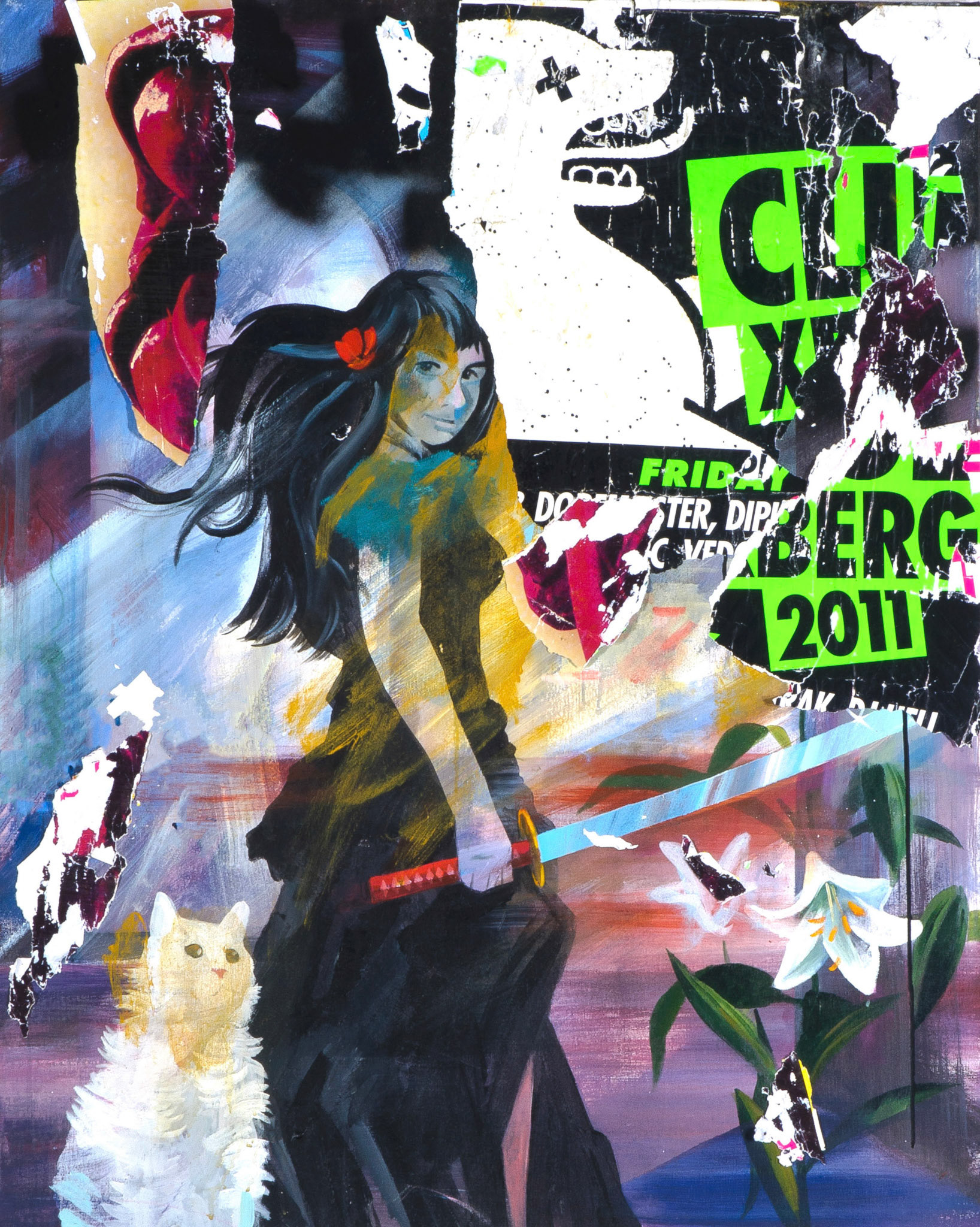 2012, Acryl und Collage auf Leinwand, 100 x 80 cm