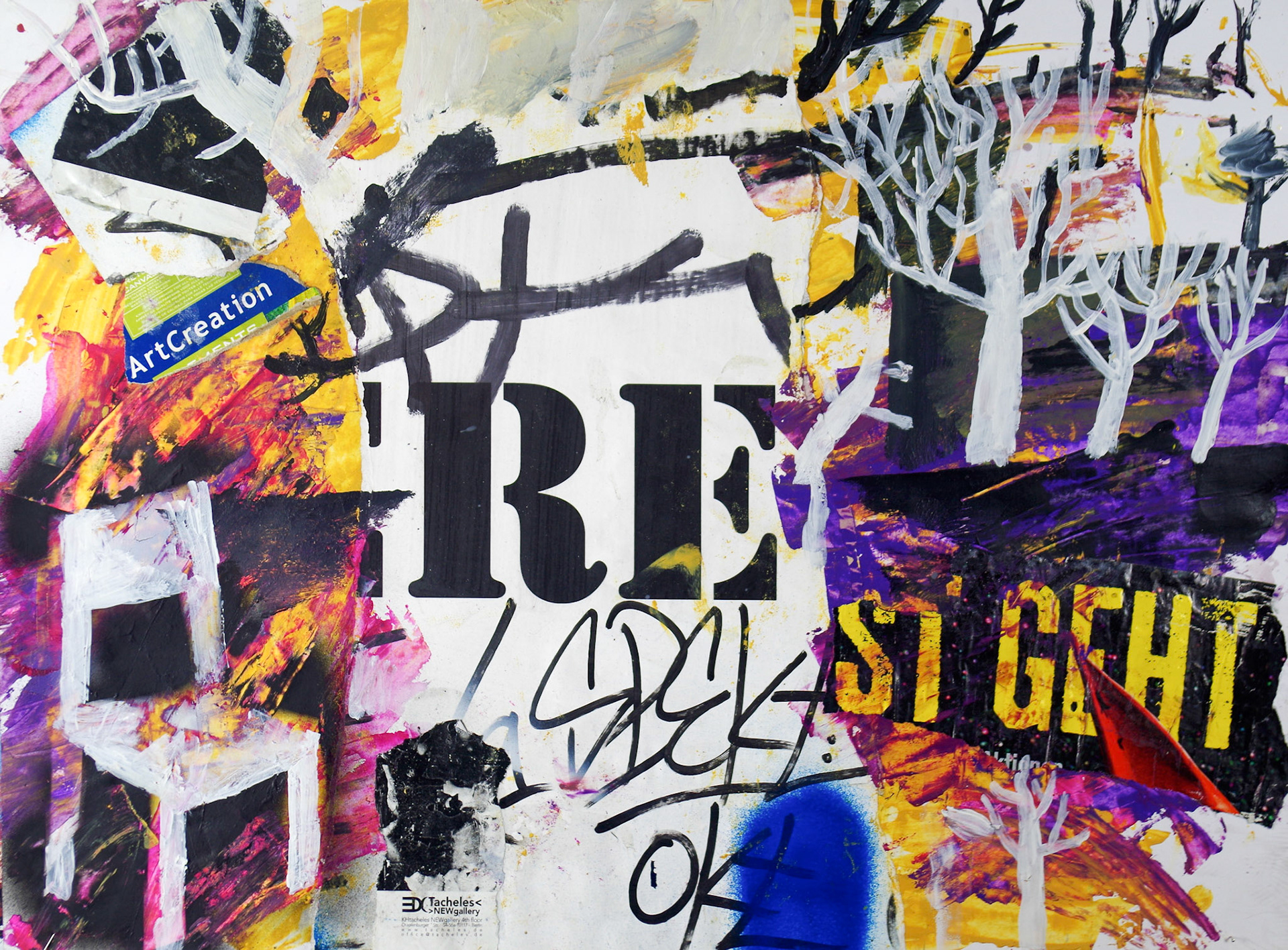 50 x 70 cm, Acryl und Collage auf Papier