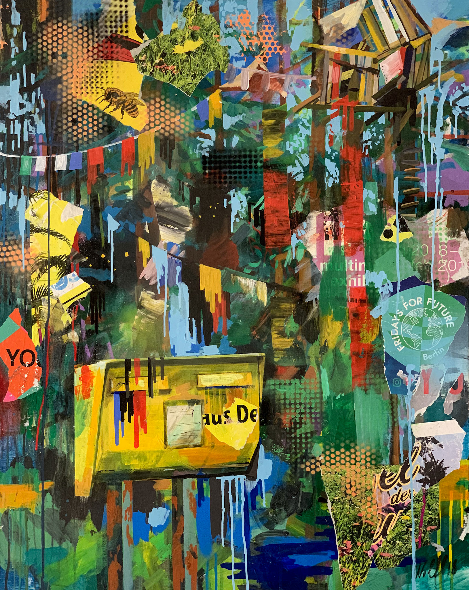 100x80 cm, Acryl und Collage auf Leinwand, 2020