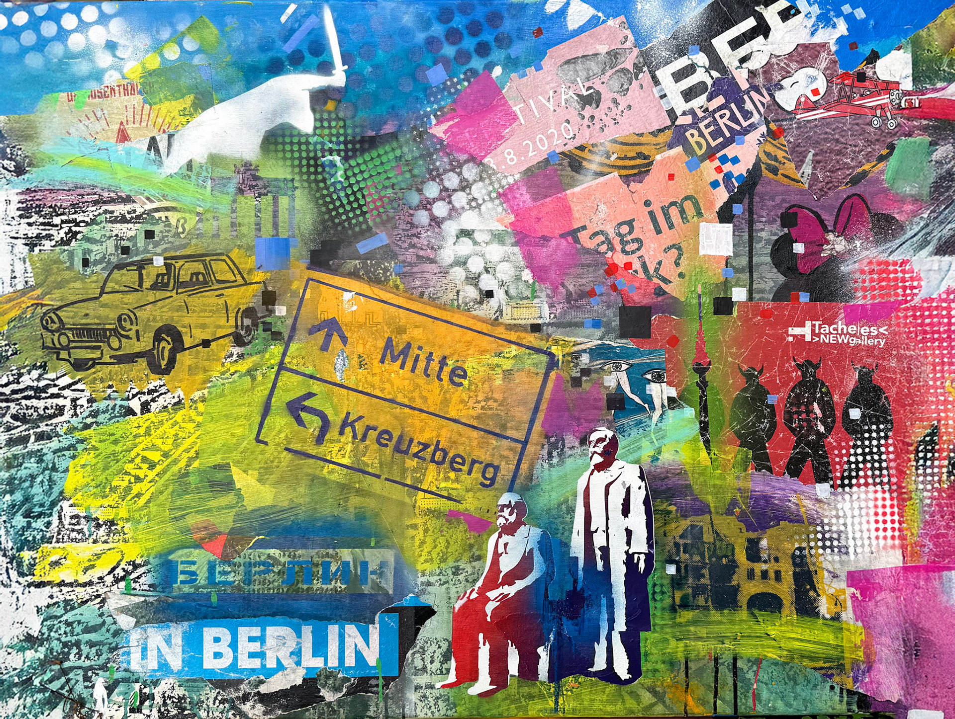 Acryl und Collage auf Leinwand, 2020-25, 80x100cm