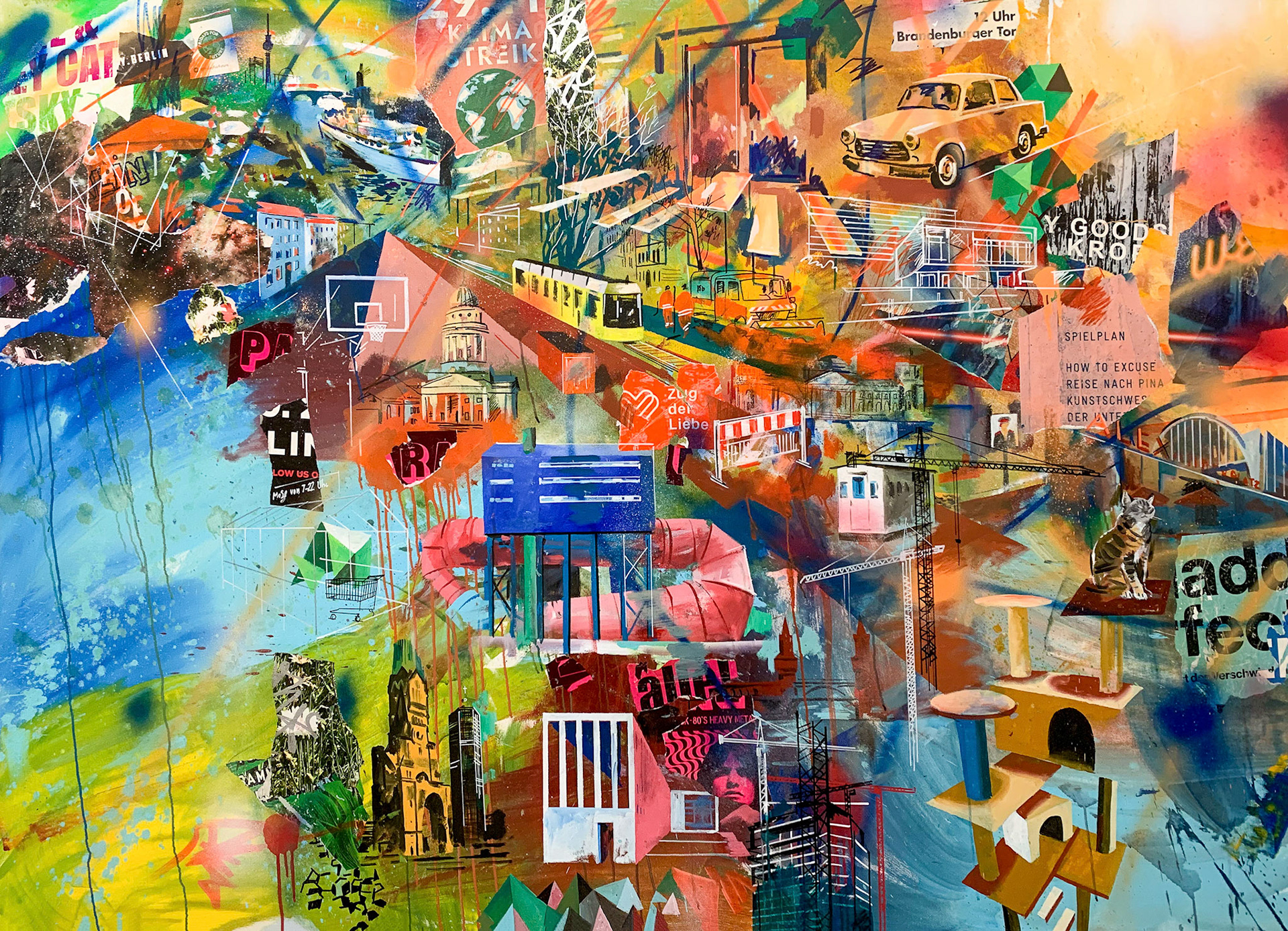 150 x 200 cm, 2020, Acryl und Mishctechnick auf Leinwand