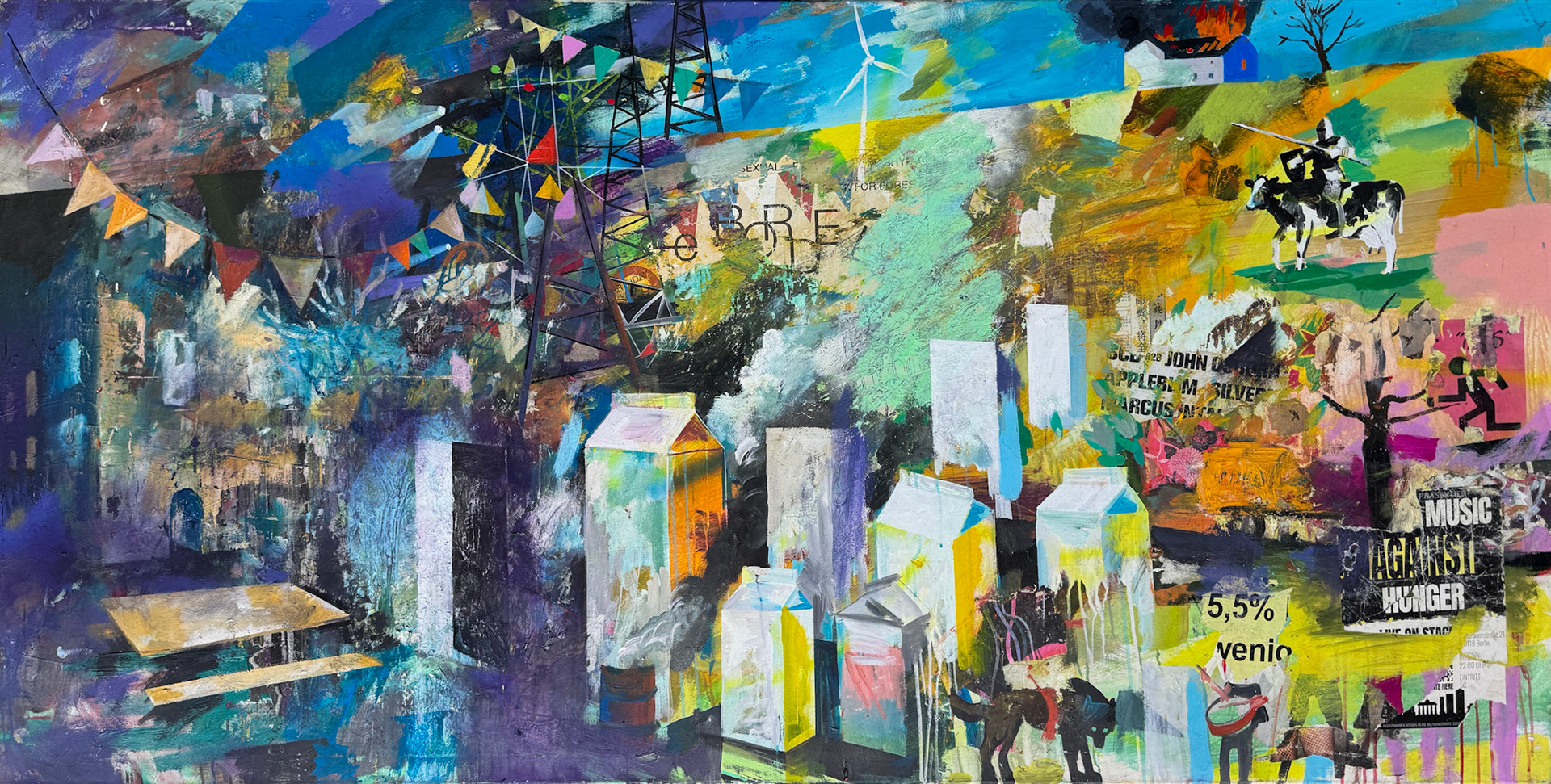 Acryl, Öl und Collage (Posterfragmente) auf Leinwand  2016-2025