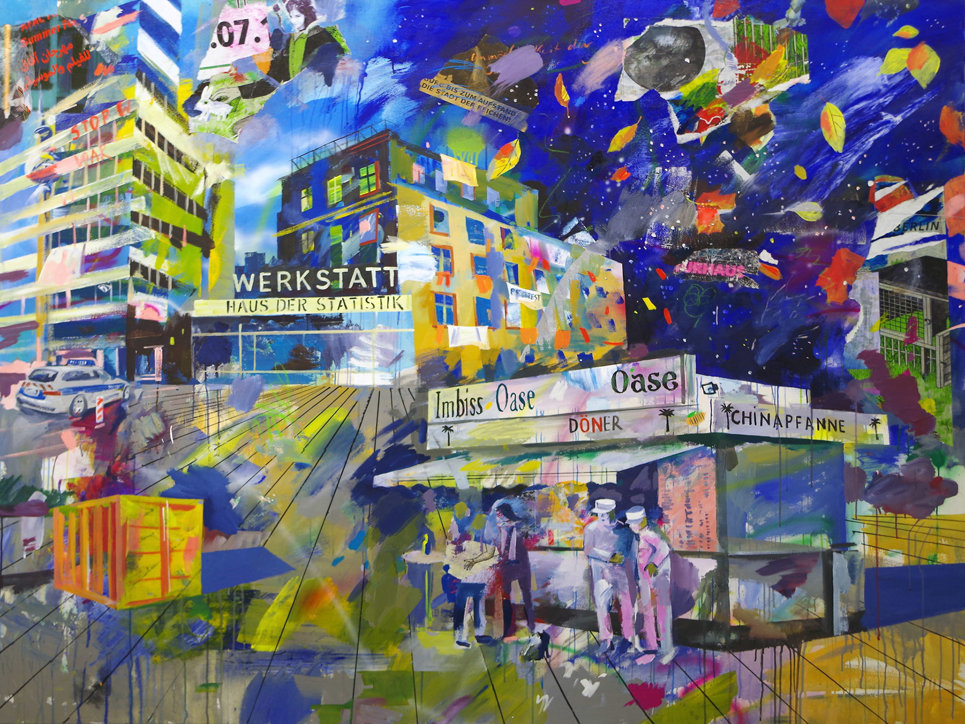 160 x 200 cm, Acryl und Collage auf Leinwand, 2019