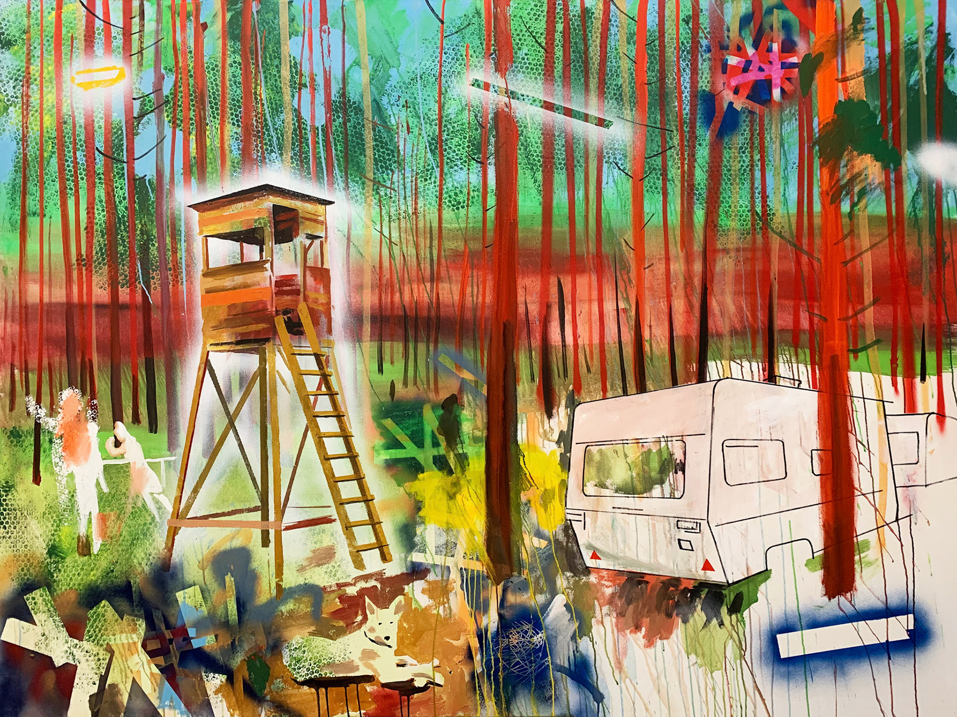 150 x 200 cm, Acryl und Collage auf Leinwand, 2020