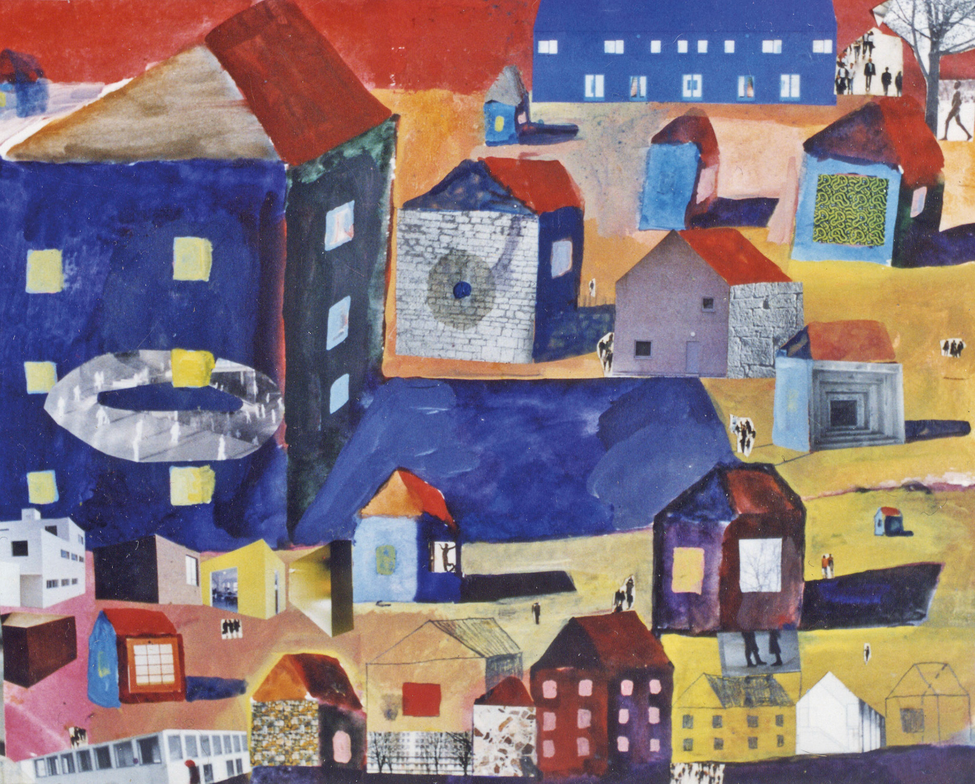 50 x 70 cm, Acryl und Collage auf Papier, 2001
