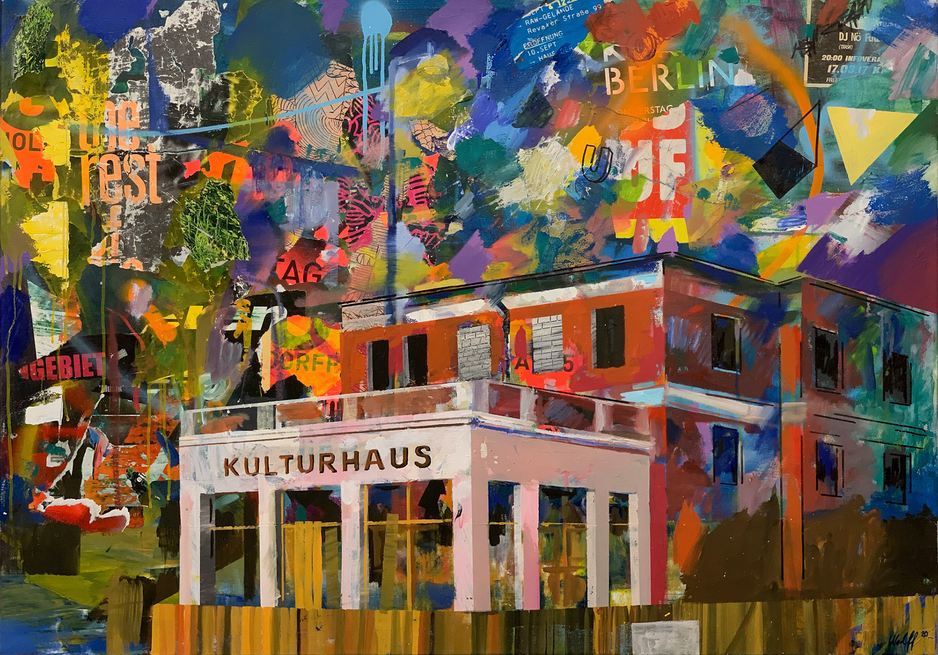 100 x 150 cm, Acryl und Collage auf Leinwand, 2019