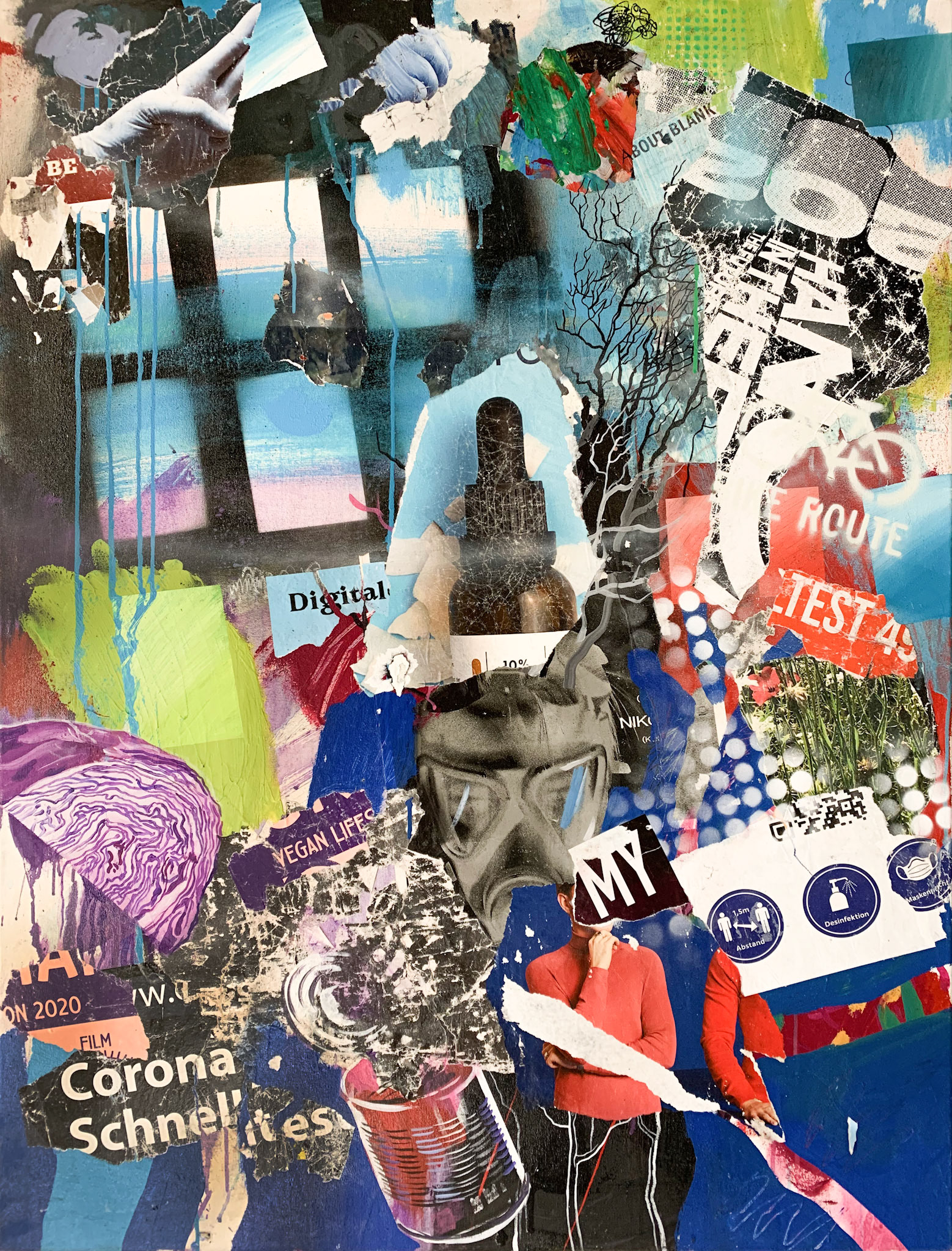 2021, Acryl und Collage auf Leinwand
