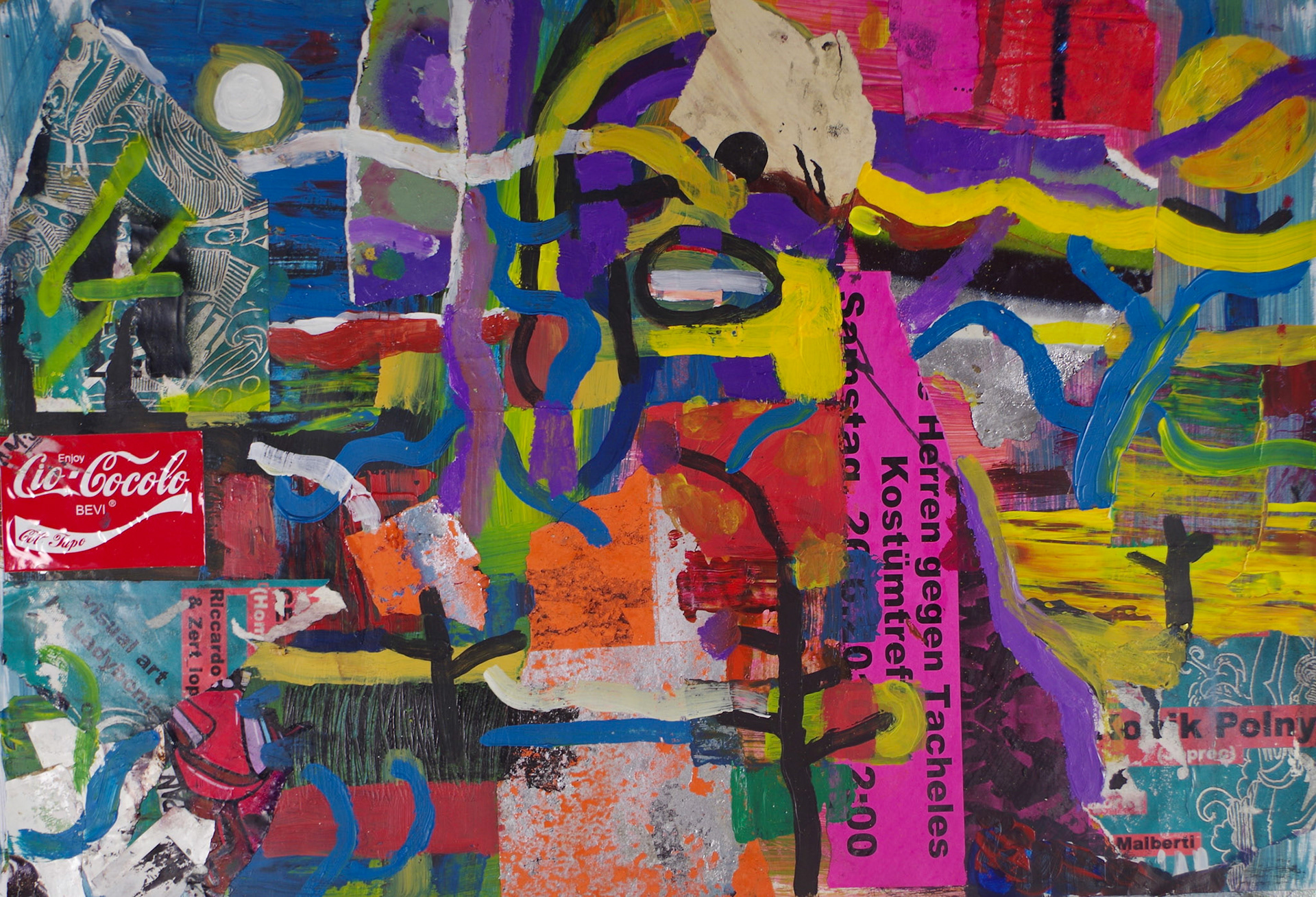 50 x 70 cm, Acryl und Collage auf Papier