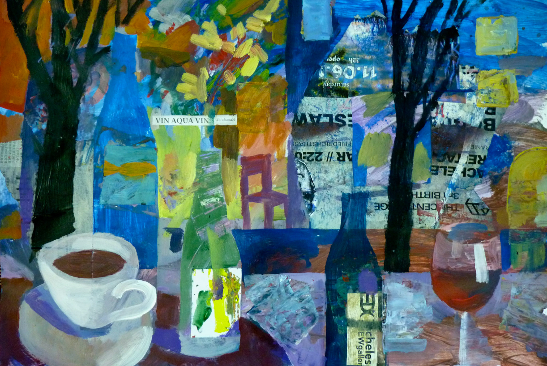 50 x 70 cm, Acryl und Collage auf Papier, 2011