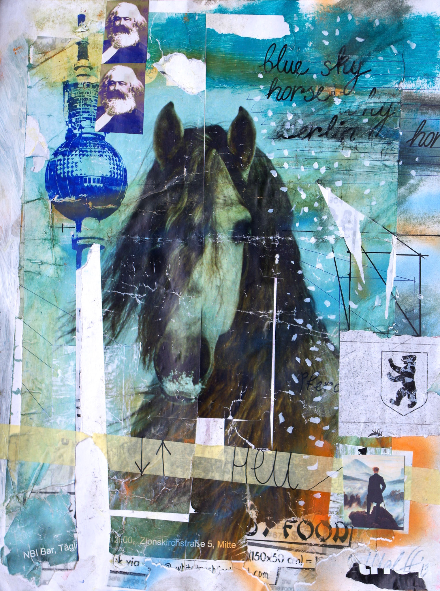 70 x 50, Acryl und Collage auf Papier, 2011