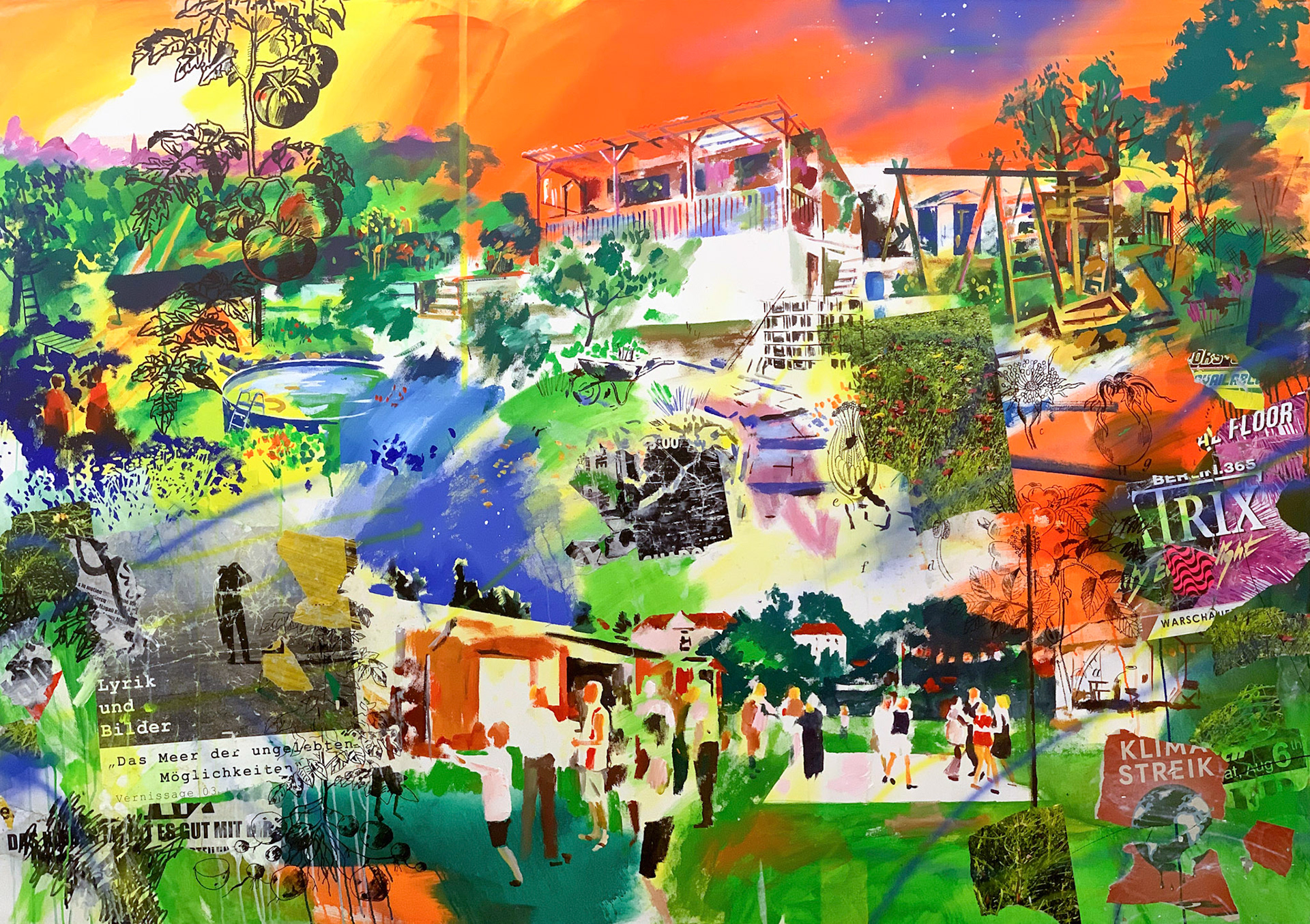 140 x 200 cm, Acryl und Collage auf Leinwand, 2020