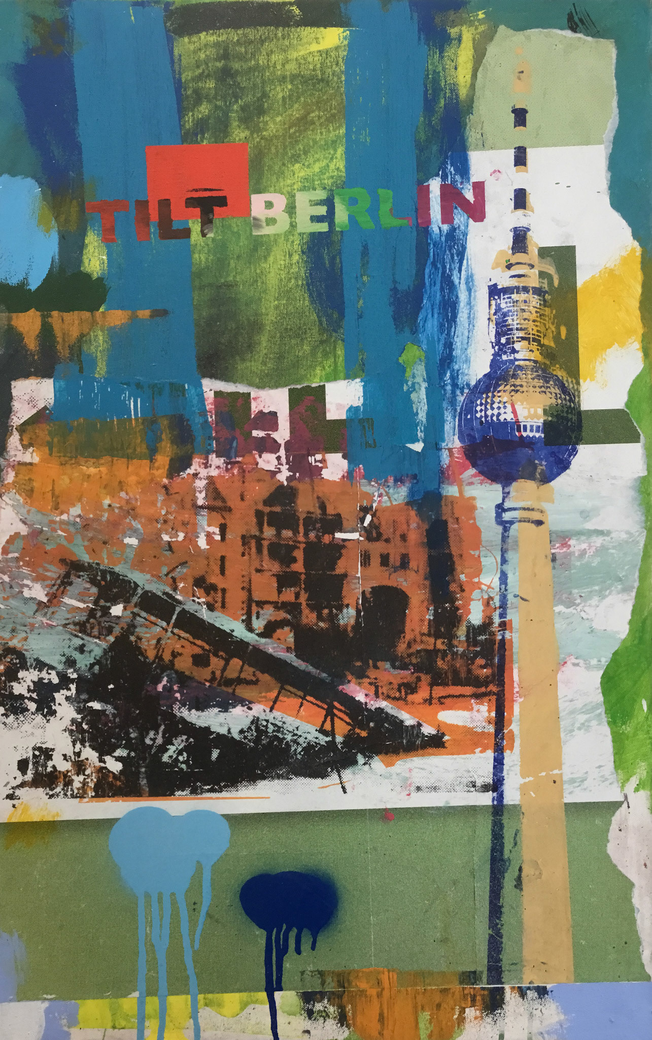 80 x 50 cm, Acryl, Siebdruck udn Collage auf Leinwand, 2019