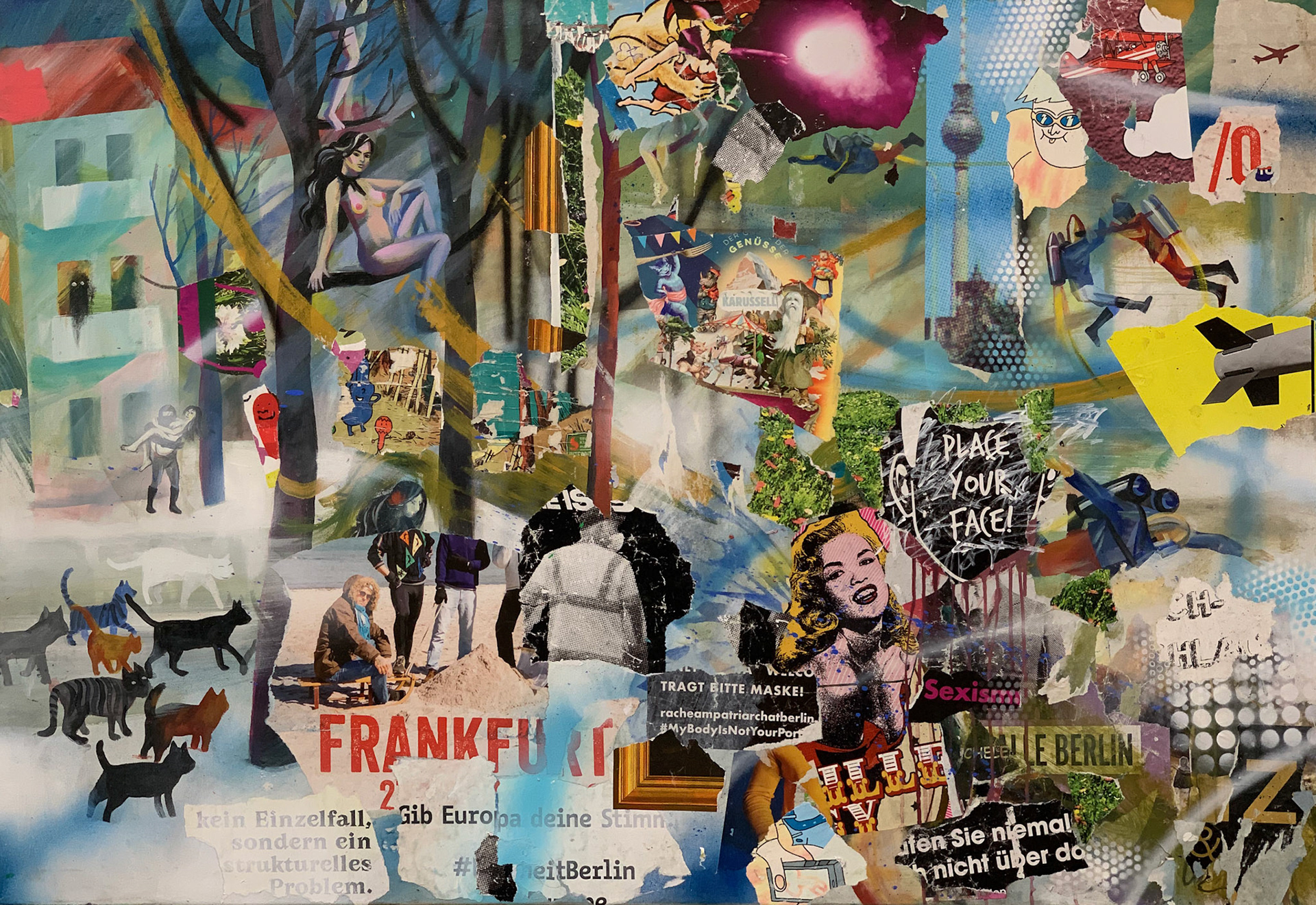 110 x 150 cm, Acryl und Collageelemente auf Leinwand, 2015