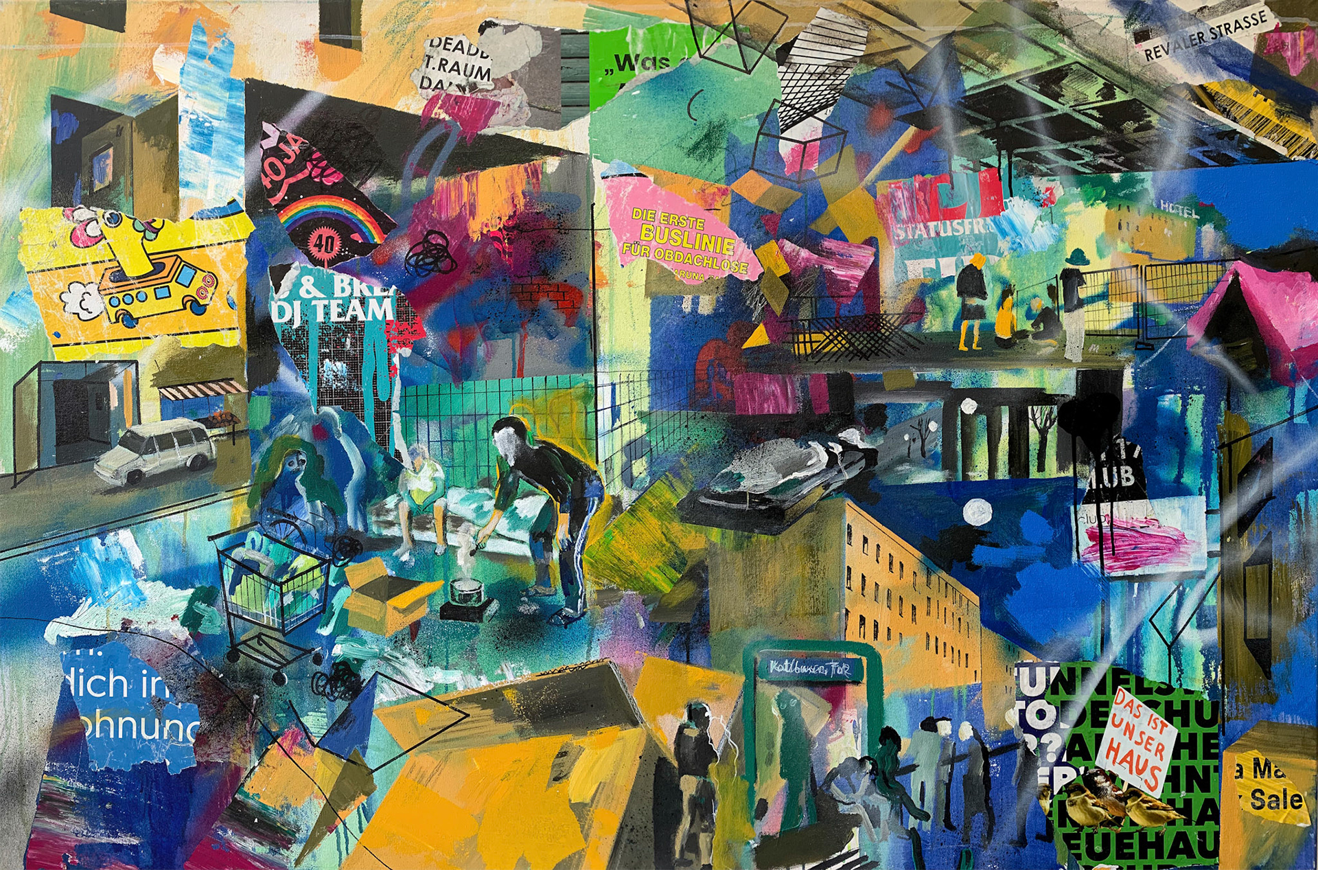 100 х 150 cm, Acryl und Mischtechnick auf Leinwand, 2019