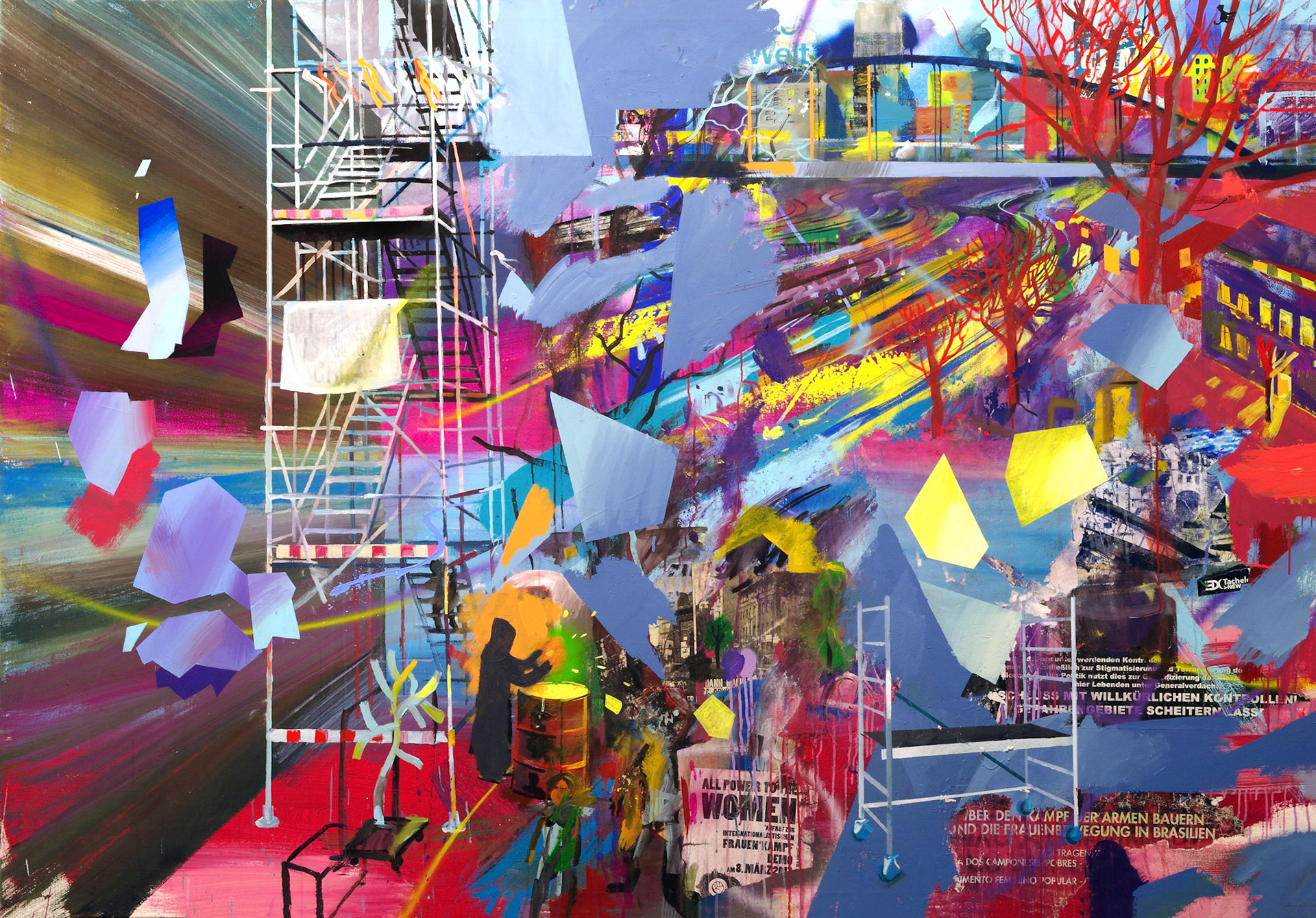 150 x 230, Acryl und Collage auf Leinwand, 2018