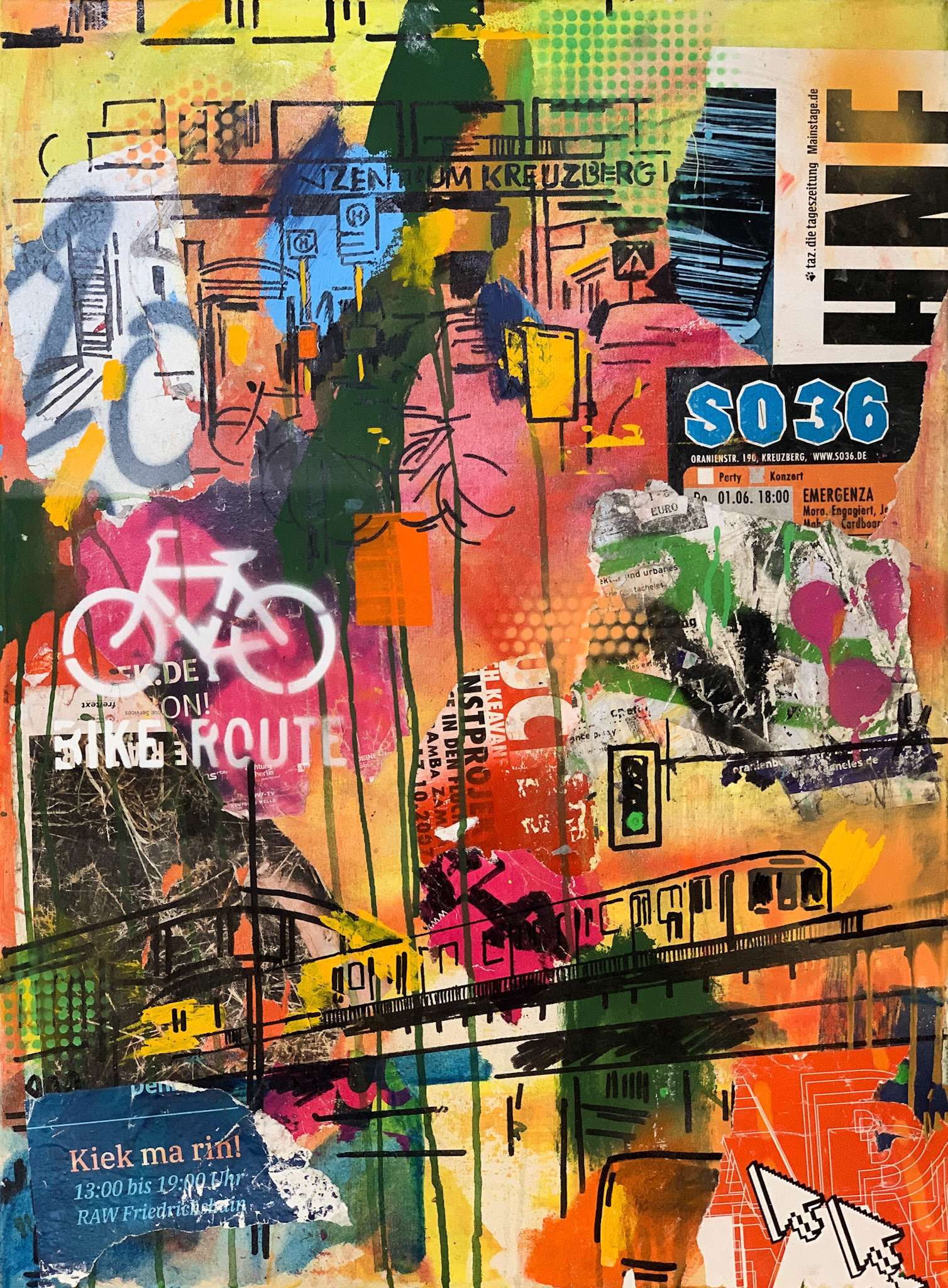 Acryl und Collage auf Leinwand, 100x80 cm, 2020