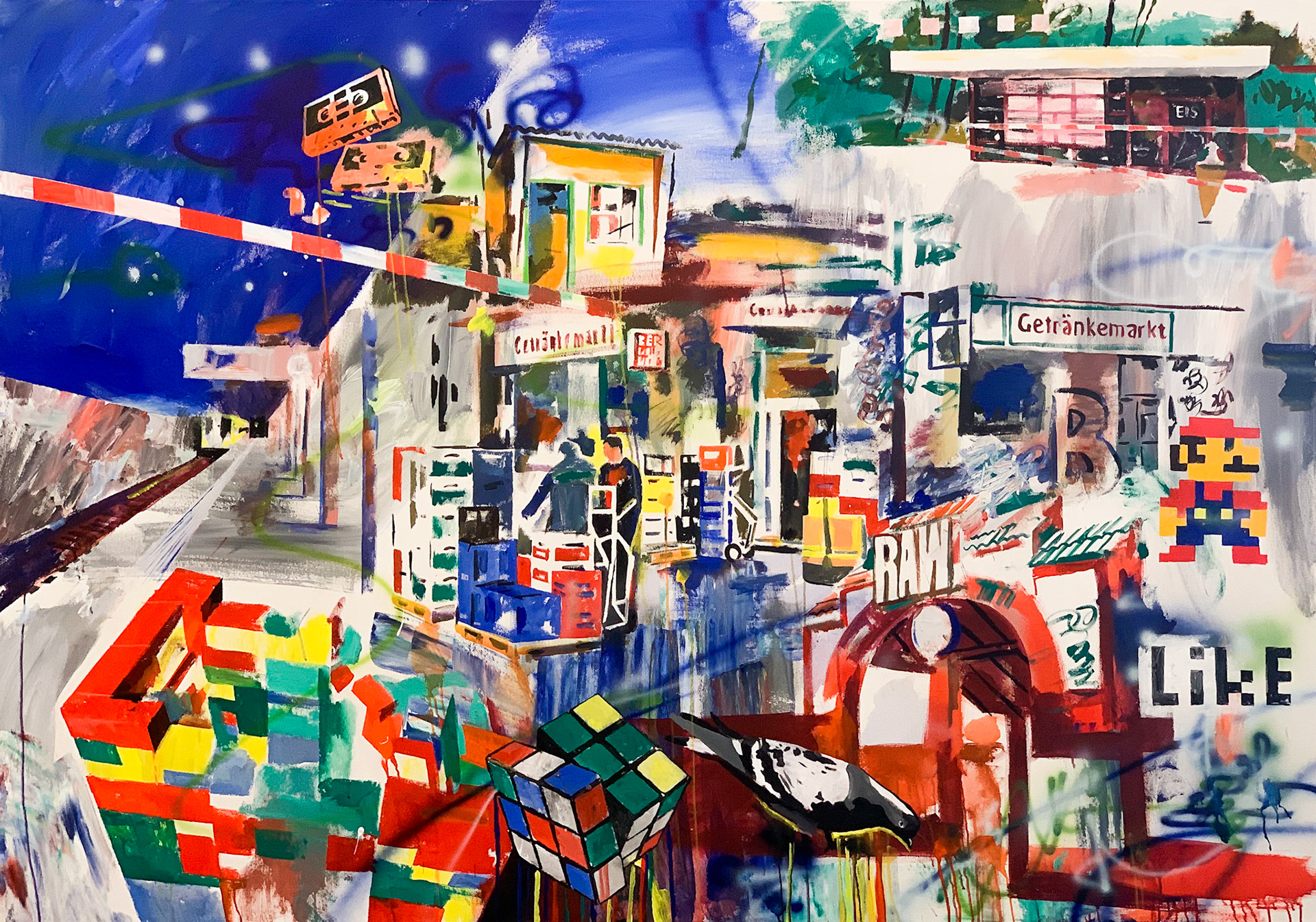 Lockdown,140 x 200 cm, Acryl auf Leinwand, 2019