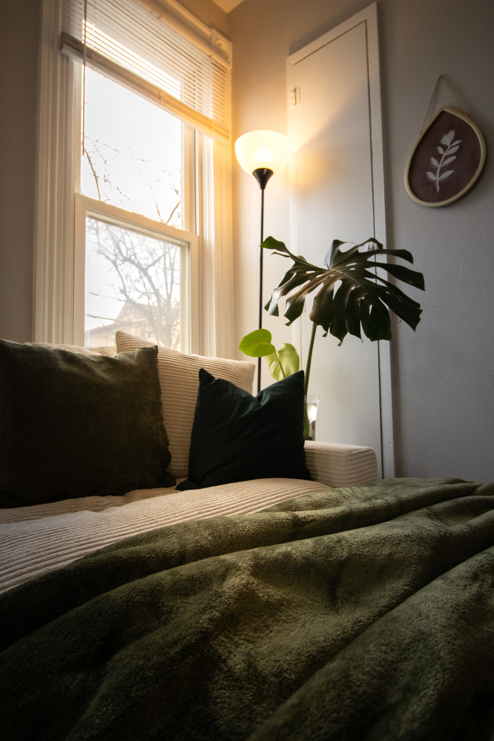 Couch with warm light