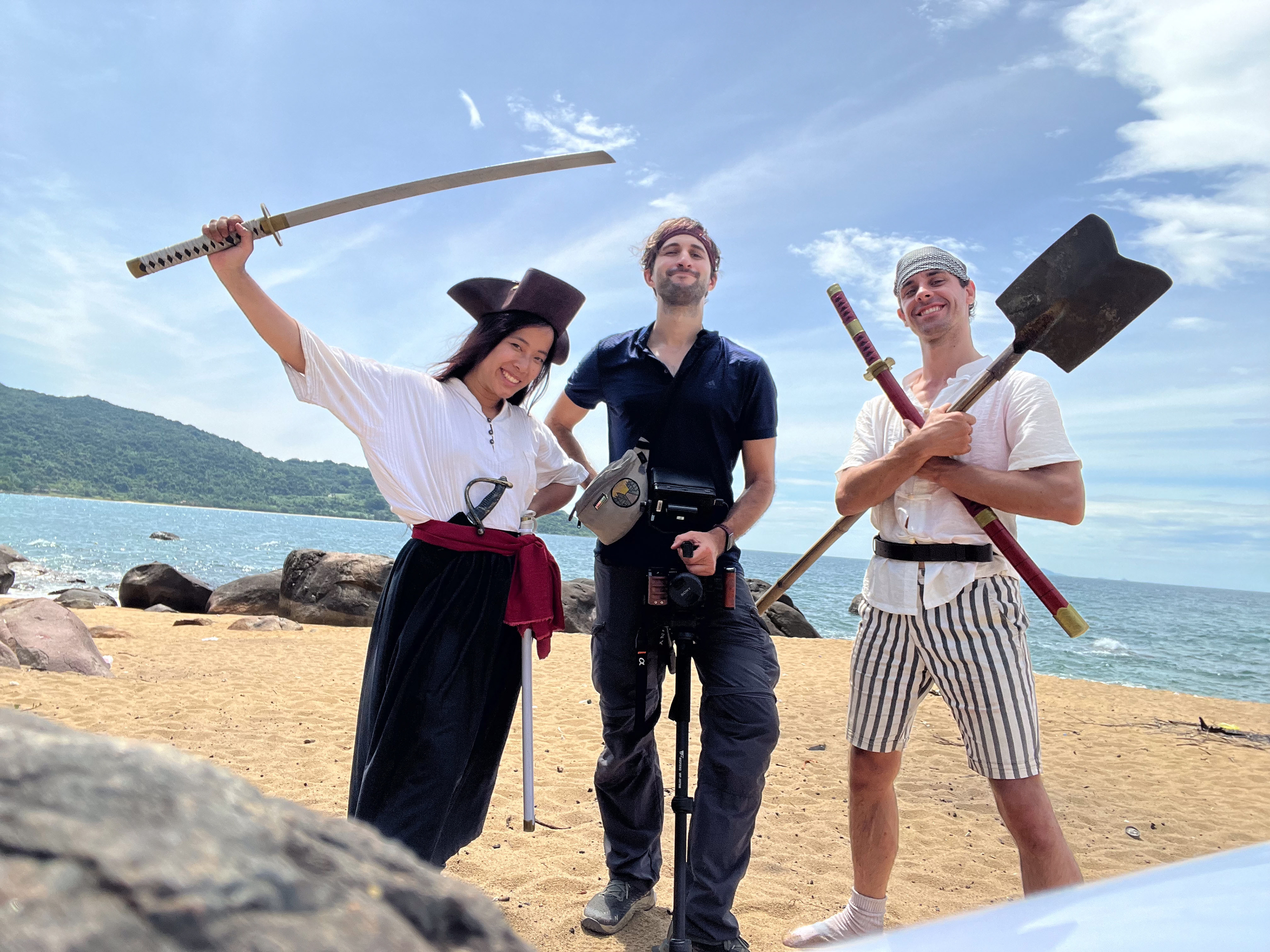 Behind the scenes photo from a pirate themed short I made in Da Nang as a one man crew