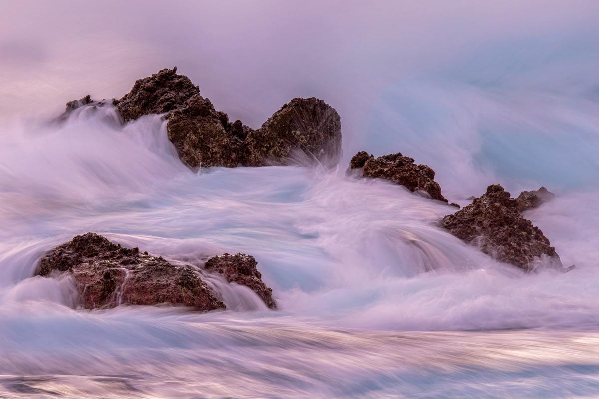 the wild waves of the north coast at sunset
