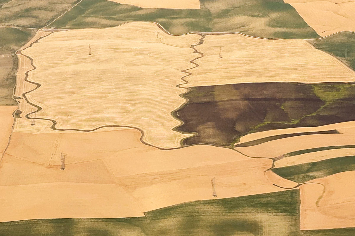 view from the airplane (spanish farmland)