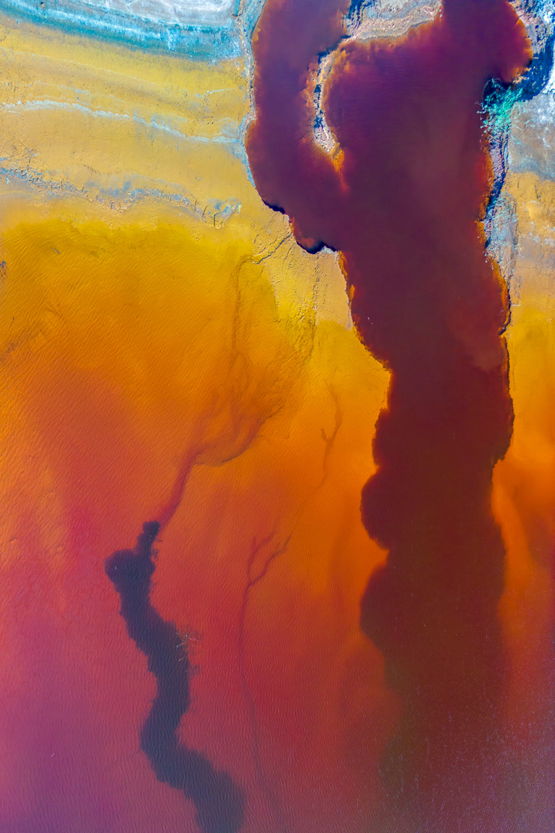 drone footage of a nearby reservoir