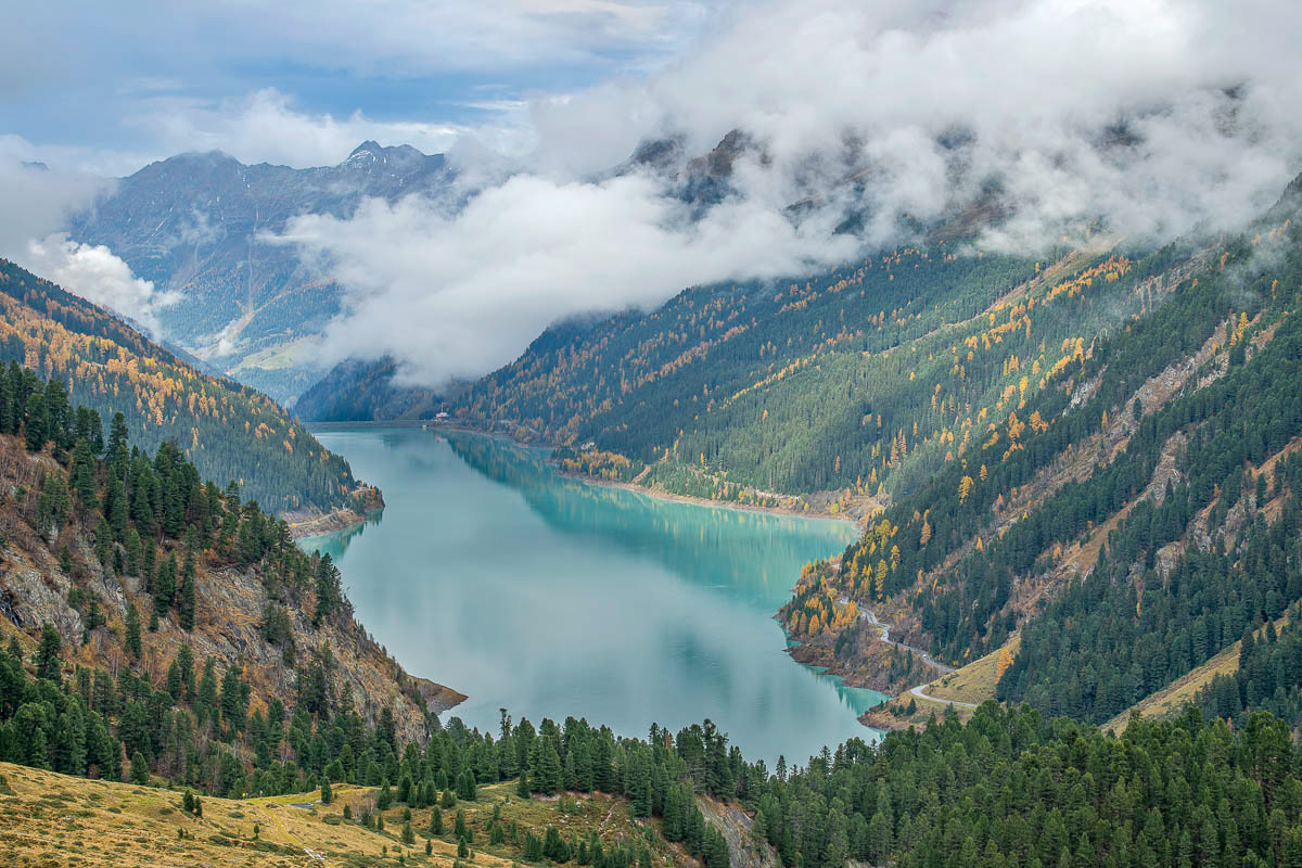 a beautiful blue mountain lake