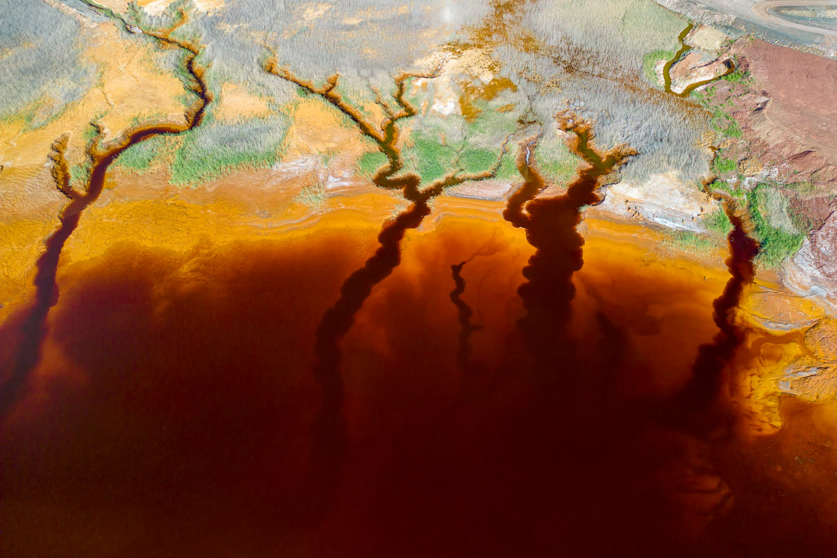 drone footage of a nearby reservoir