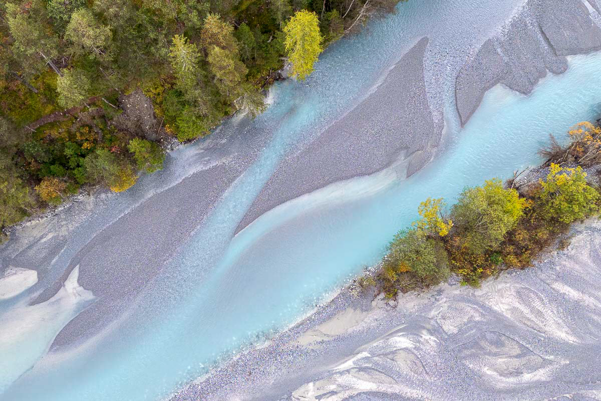 river abstract (drone footage)